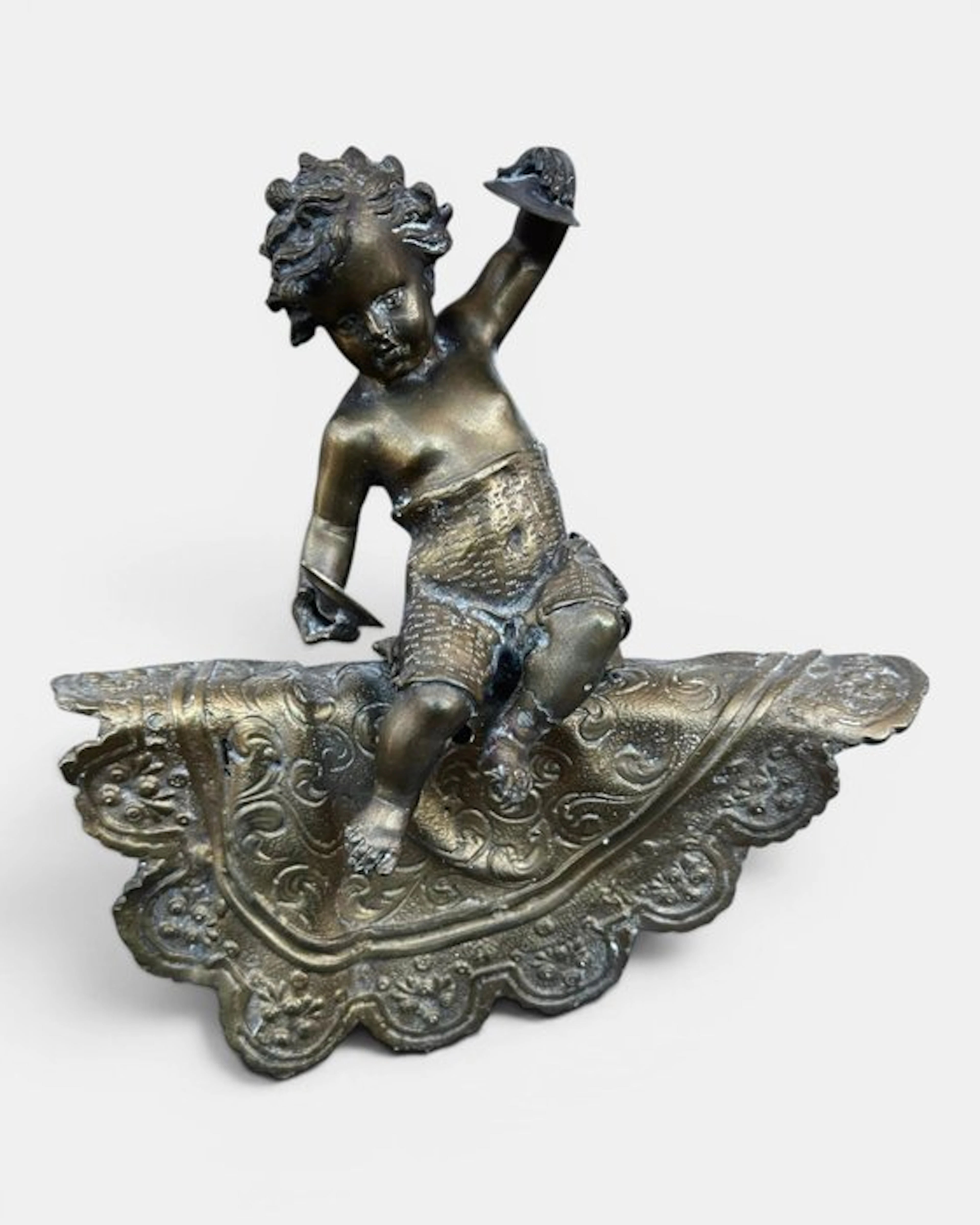 Decorative ornament - Putto su Drappo Decorato - Italy