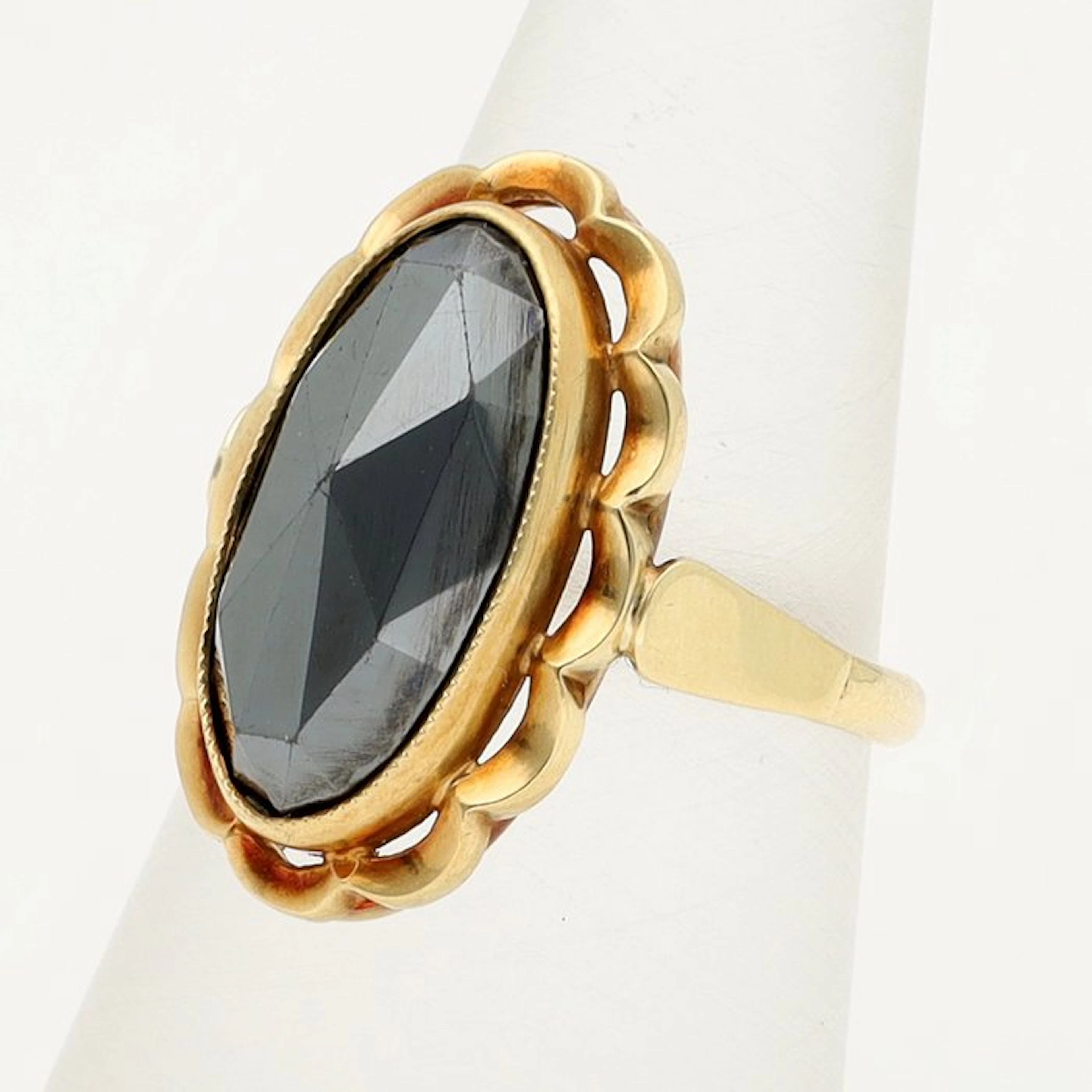 Ring - 14 kt. Yellow gold - Hematite