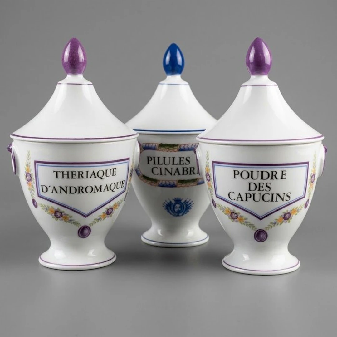 Limoges - Pharmacy jar (3) - Porcelain - Apothecary jars