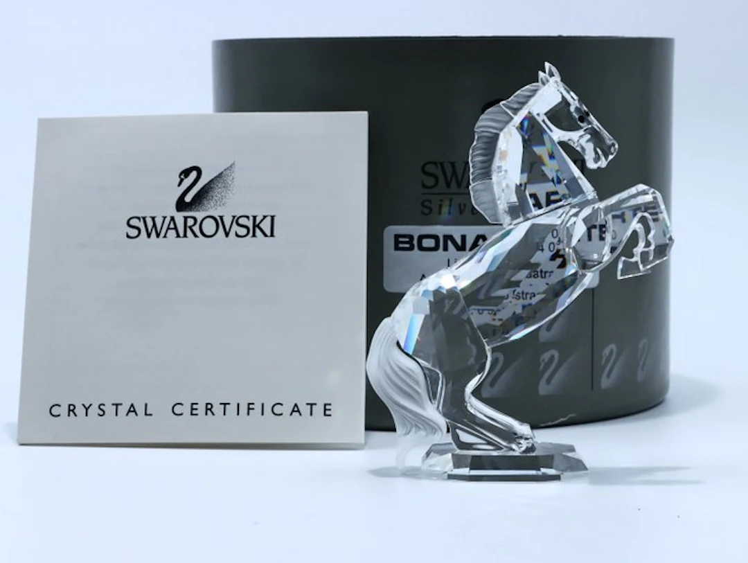 Figure - Swarovski - Witte Hengst (Boxed + certificate) - Crystal