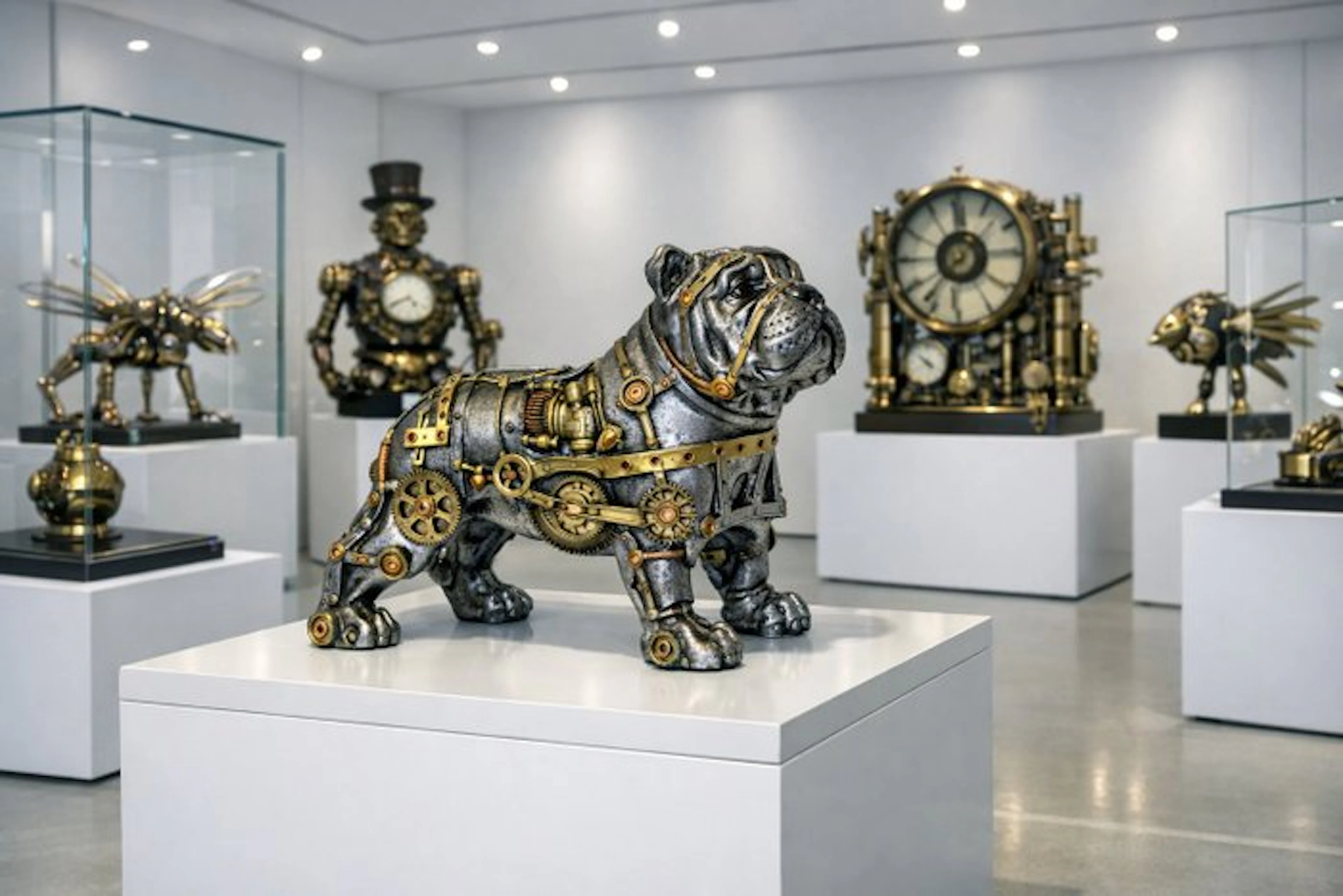 Saladin Buru - Statue, ***STEAMPUNK BULDOG*** - 29.5 cm - high-quality resin