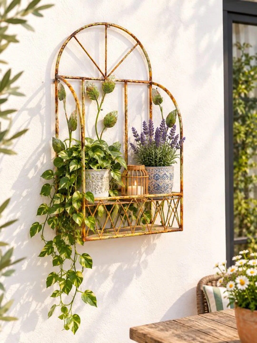 Wall shelf unit - Wrought iron - Handmade wall shelf