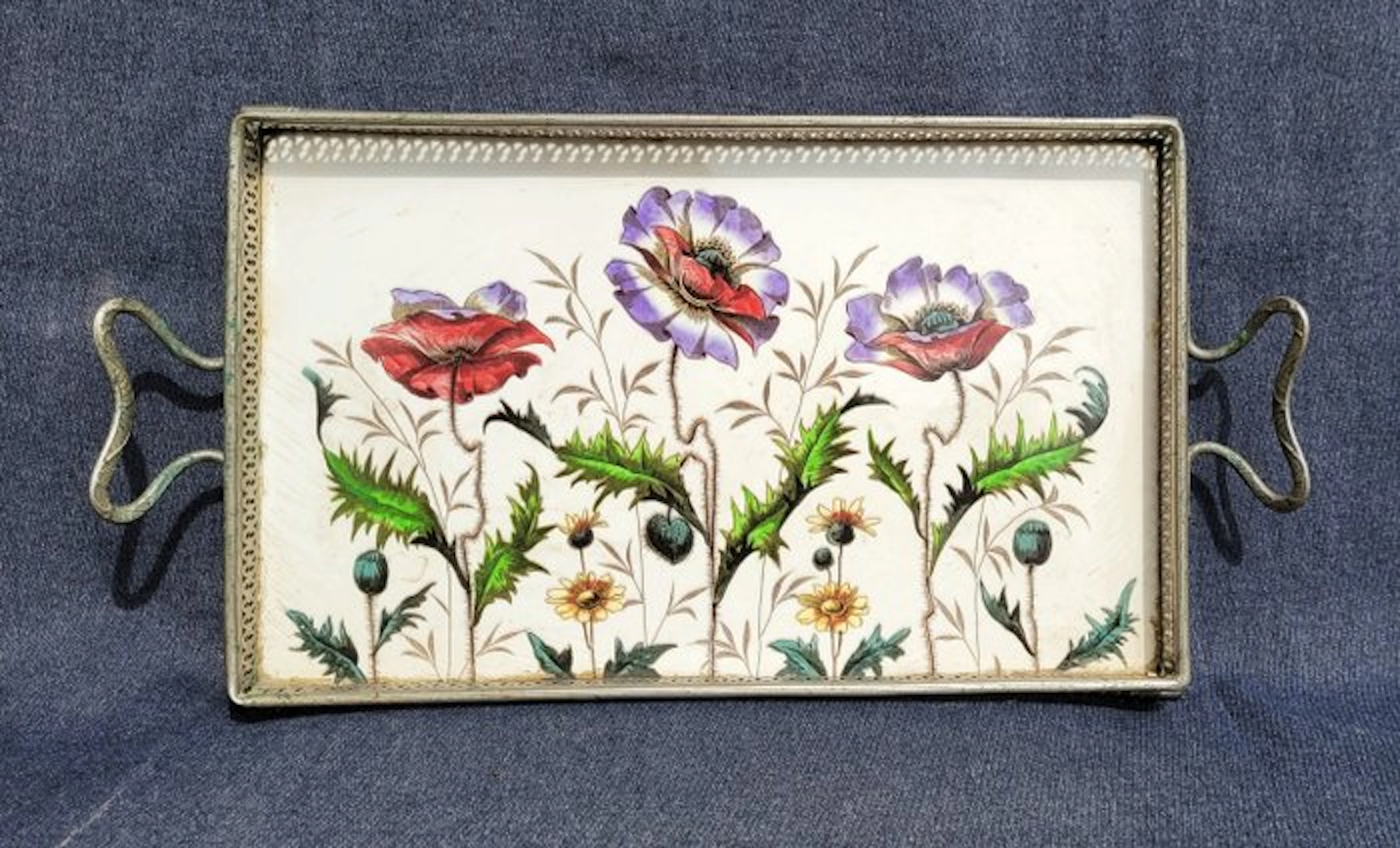 Serving tray - Enamel, Ceramic, Metal - Enamle Tray