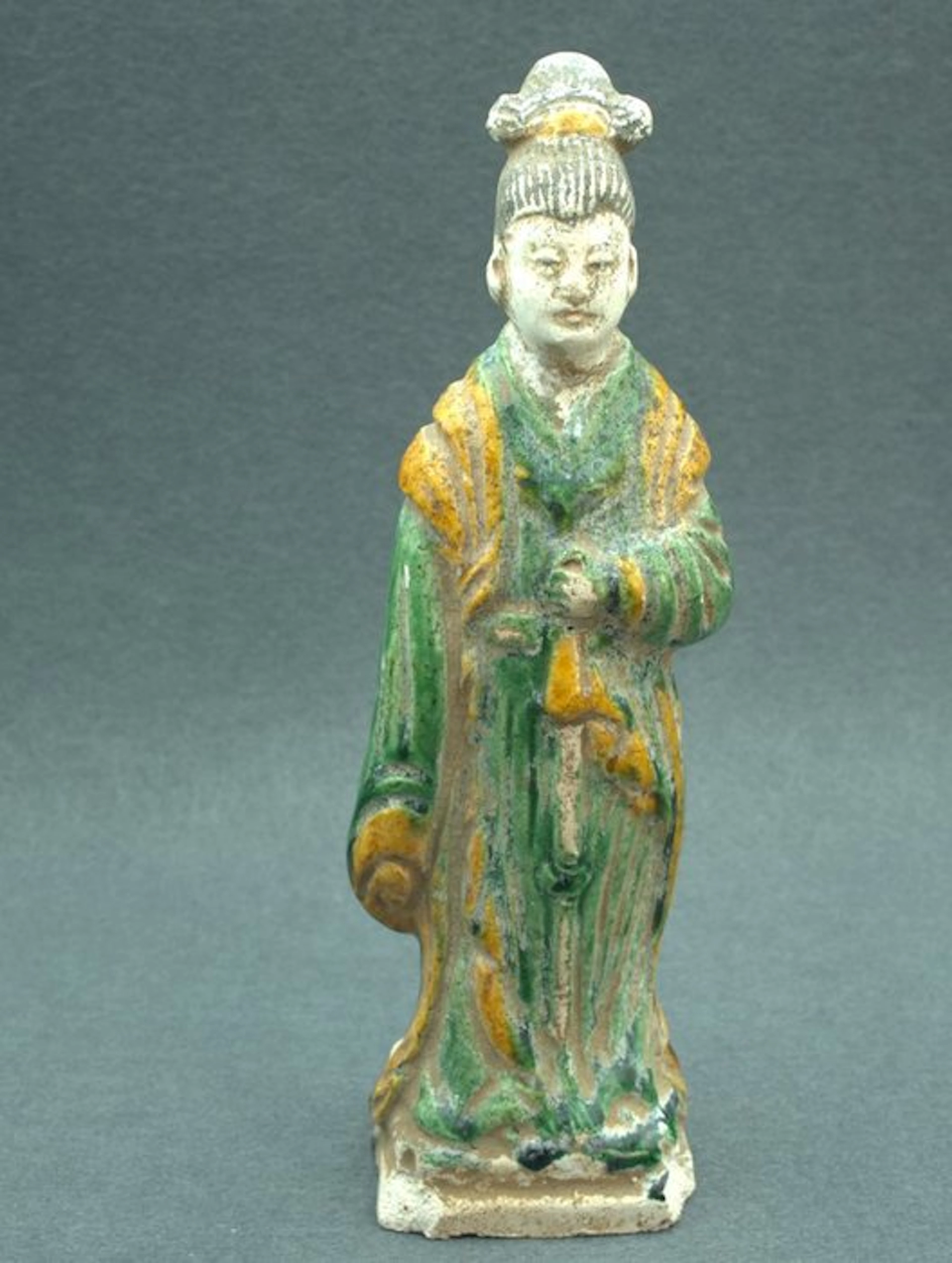Chinese, Ming Dynasty green glazed terracotta Tomb...