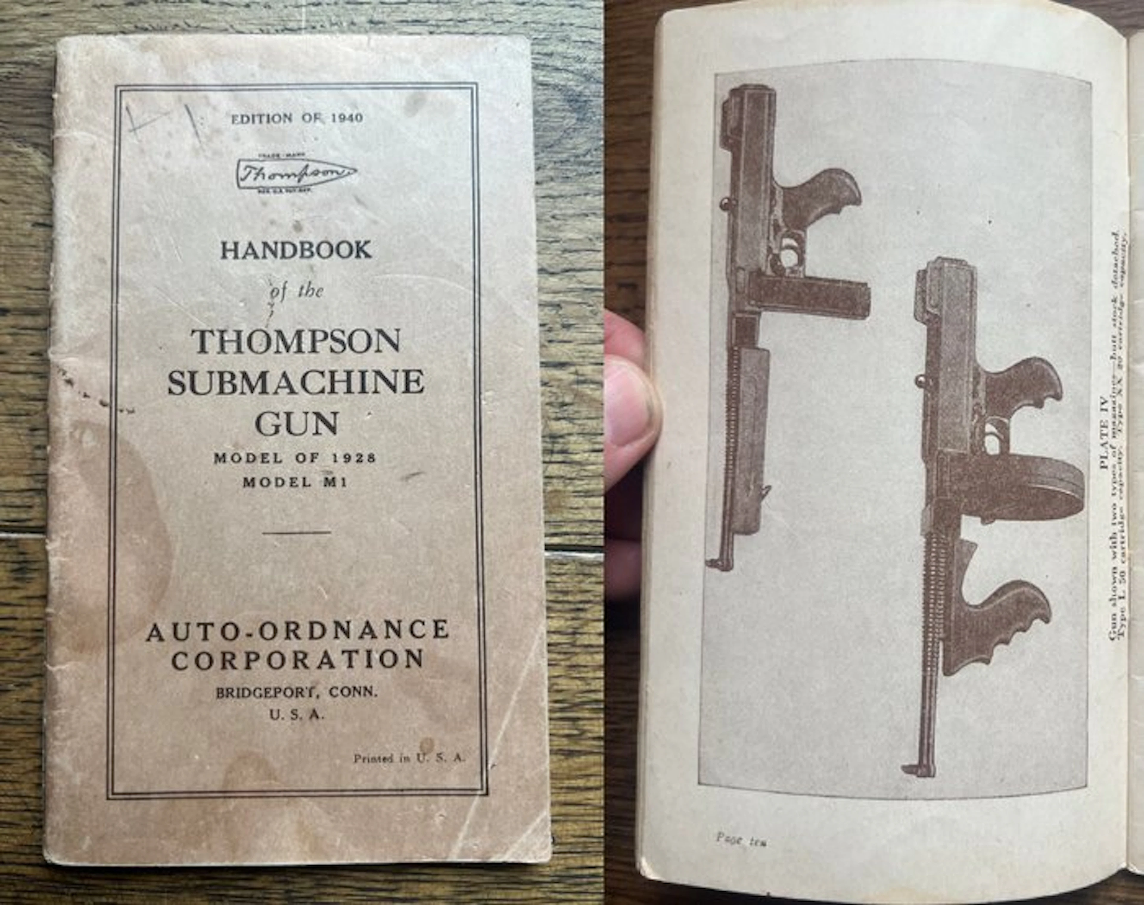 Rare US WW2 Thompson M1928A1 FACTORY!! Maintenance Manual...