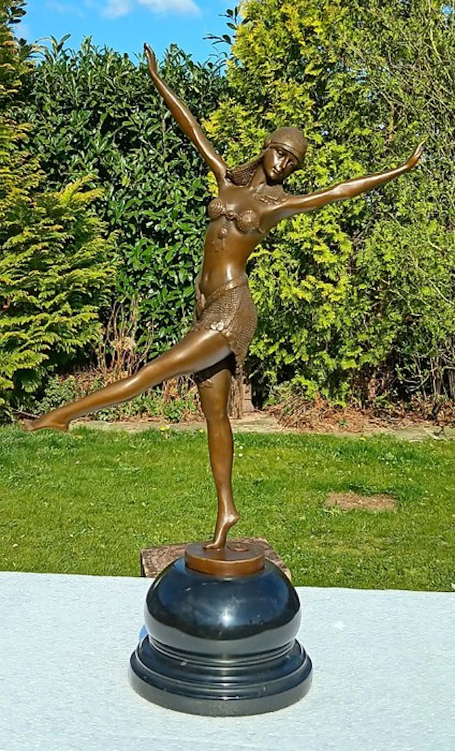 naar chiparus - Sculpture, the dancer of palmyra - 47 cm - bronze marble