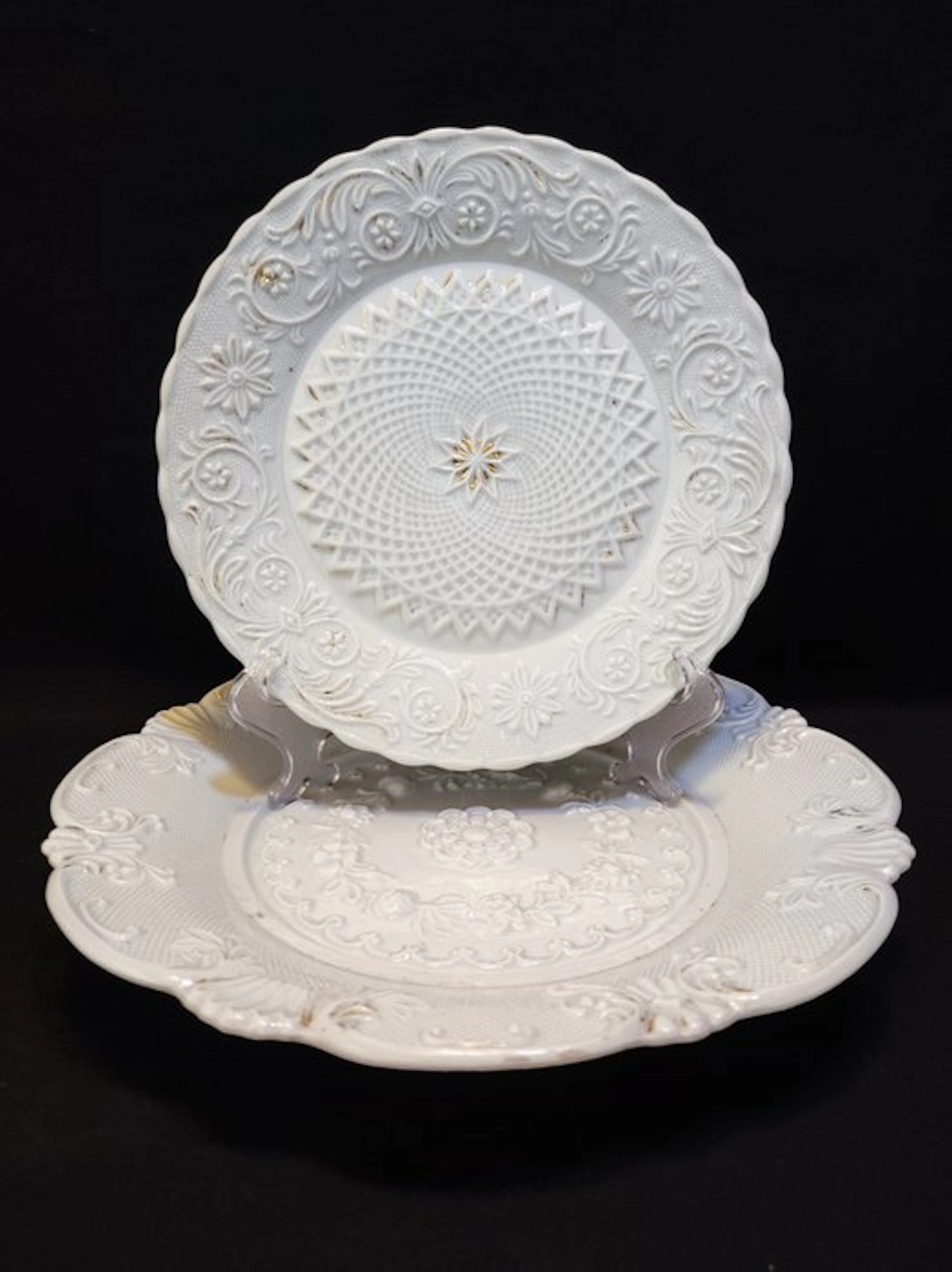 Meissen - Plate (2) - 2er Set antike Teller Ø 26,5/21,5...