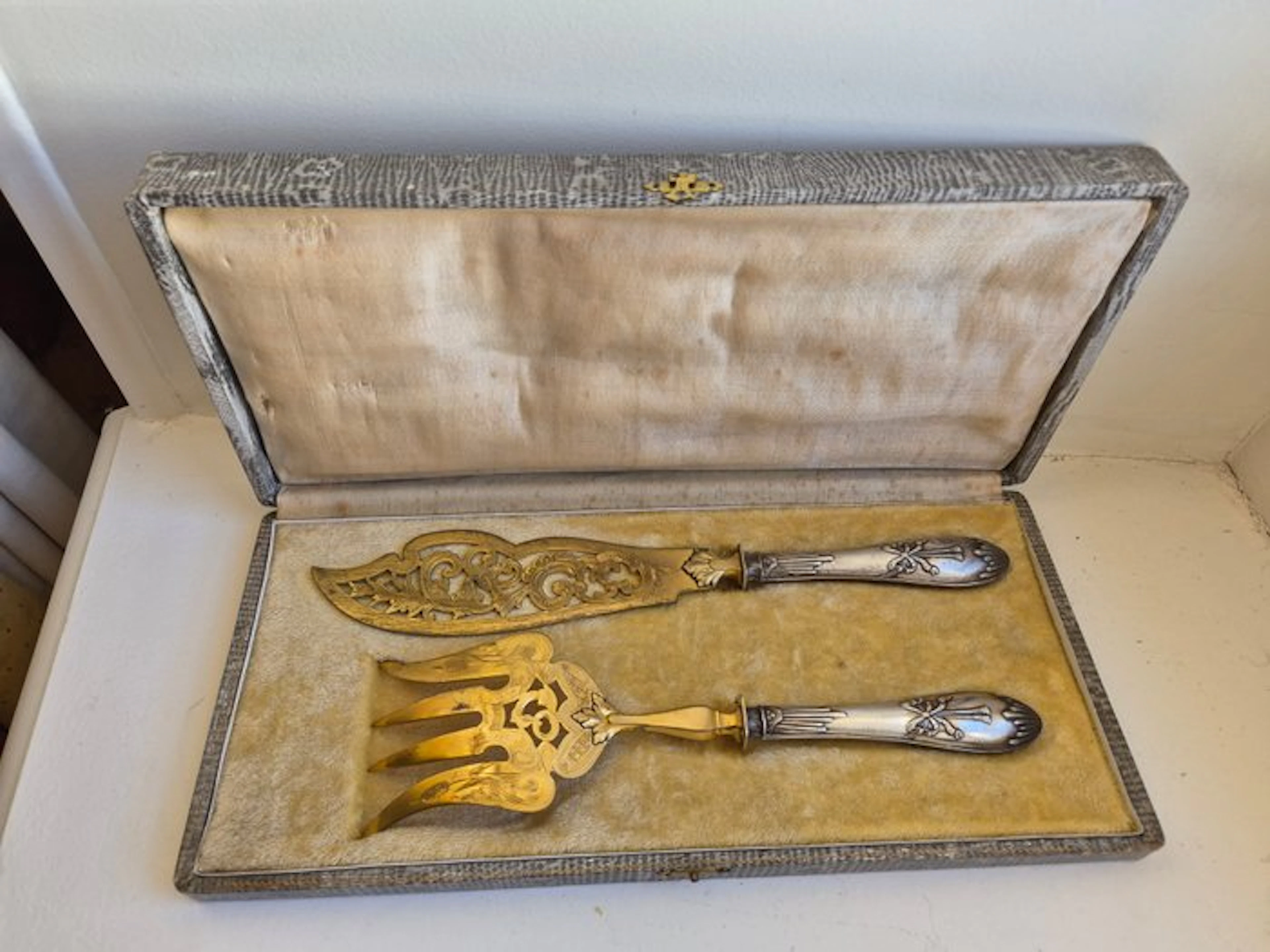 Vegetable server (2) - Silver-plated / Vermeil