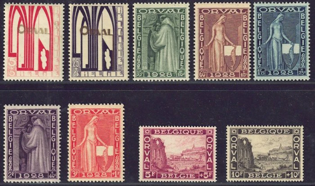 Belgium 1928 - First Orval batch with very good centering. - OBP 258/266
