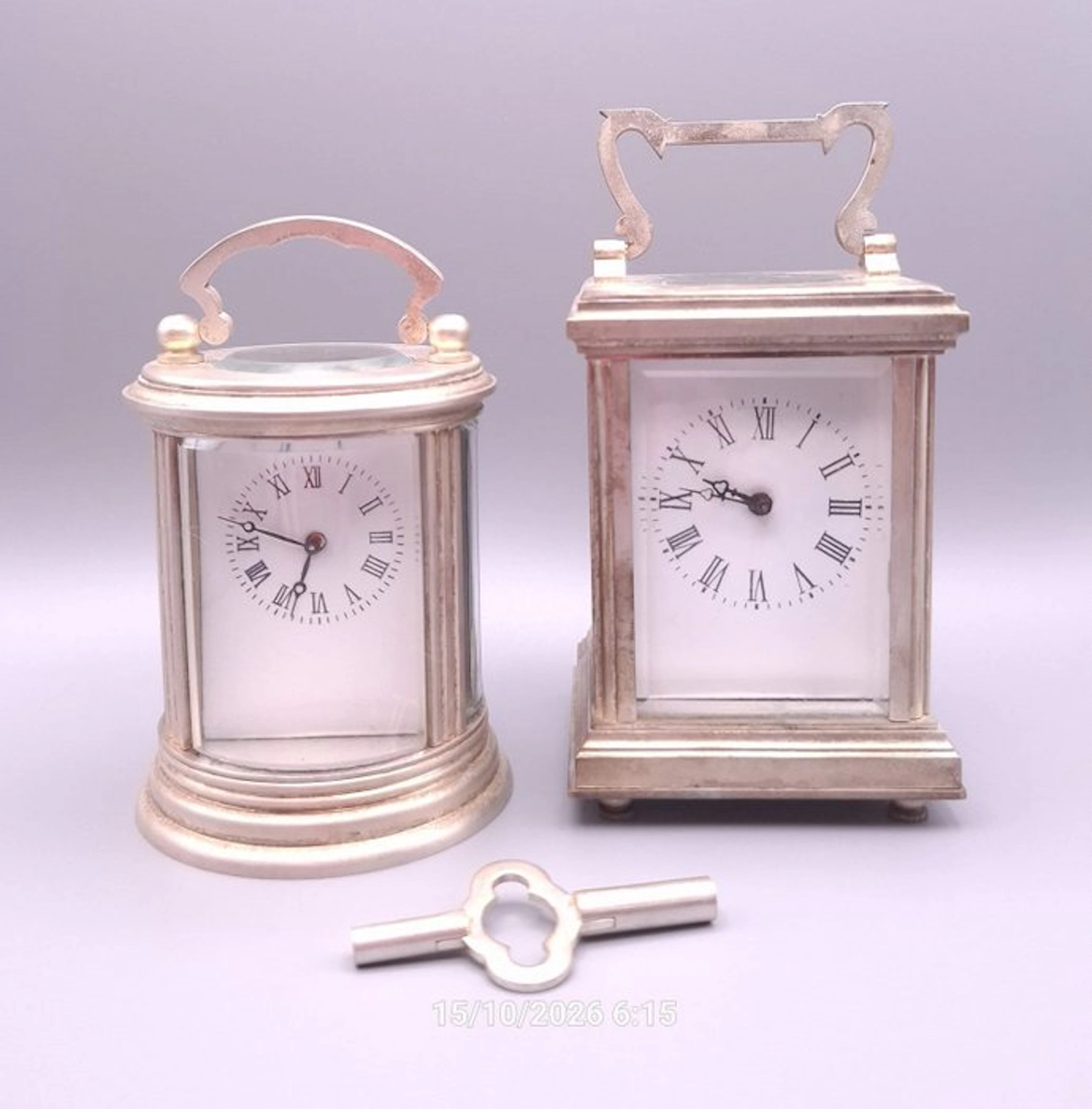 Mignonette carriage clock (2) - Steel, Crystal - 2000-2010