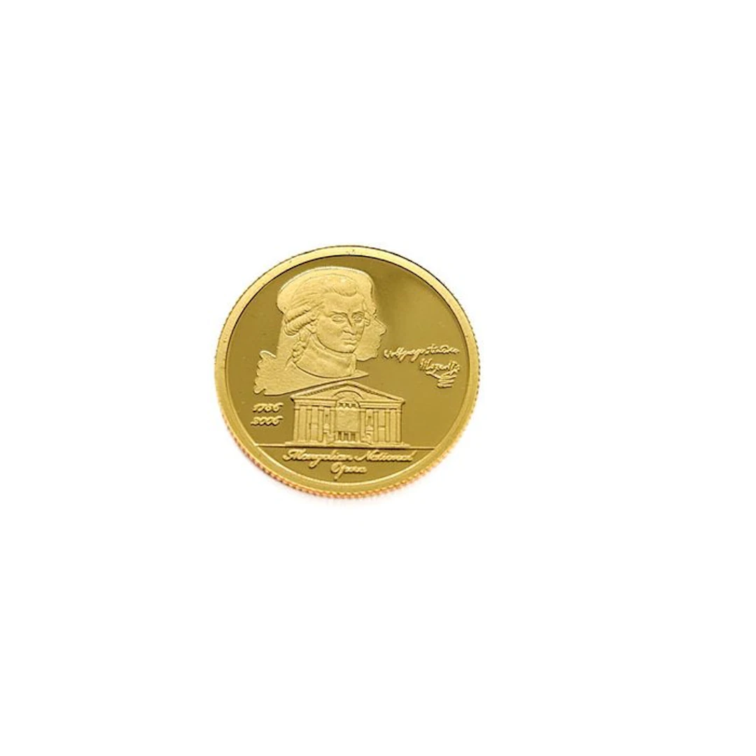 Mongolia. 1000 Togrog 2006 - Mozart - 1/25 Oz.