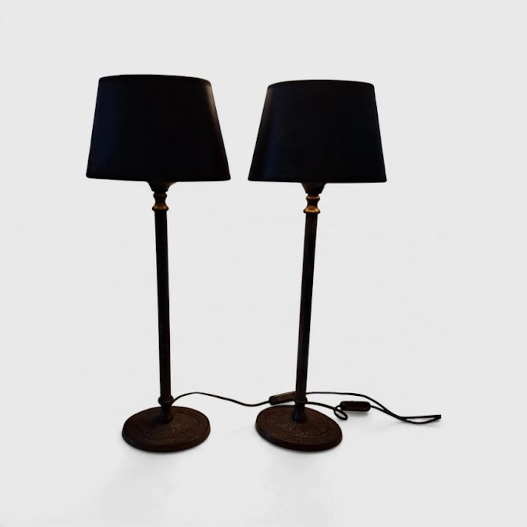 Table lamp (2) - brass, powder-coated - powder-coated table lamp