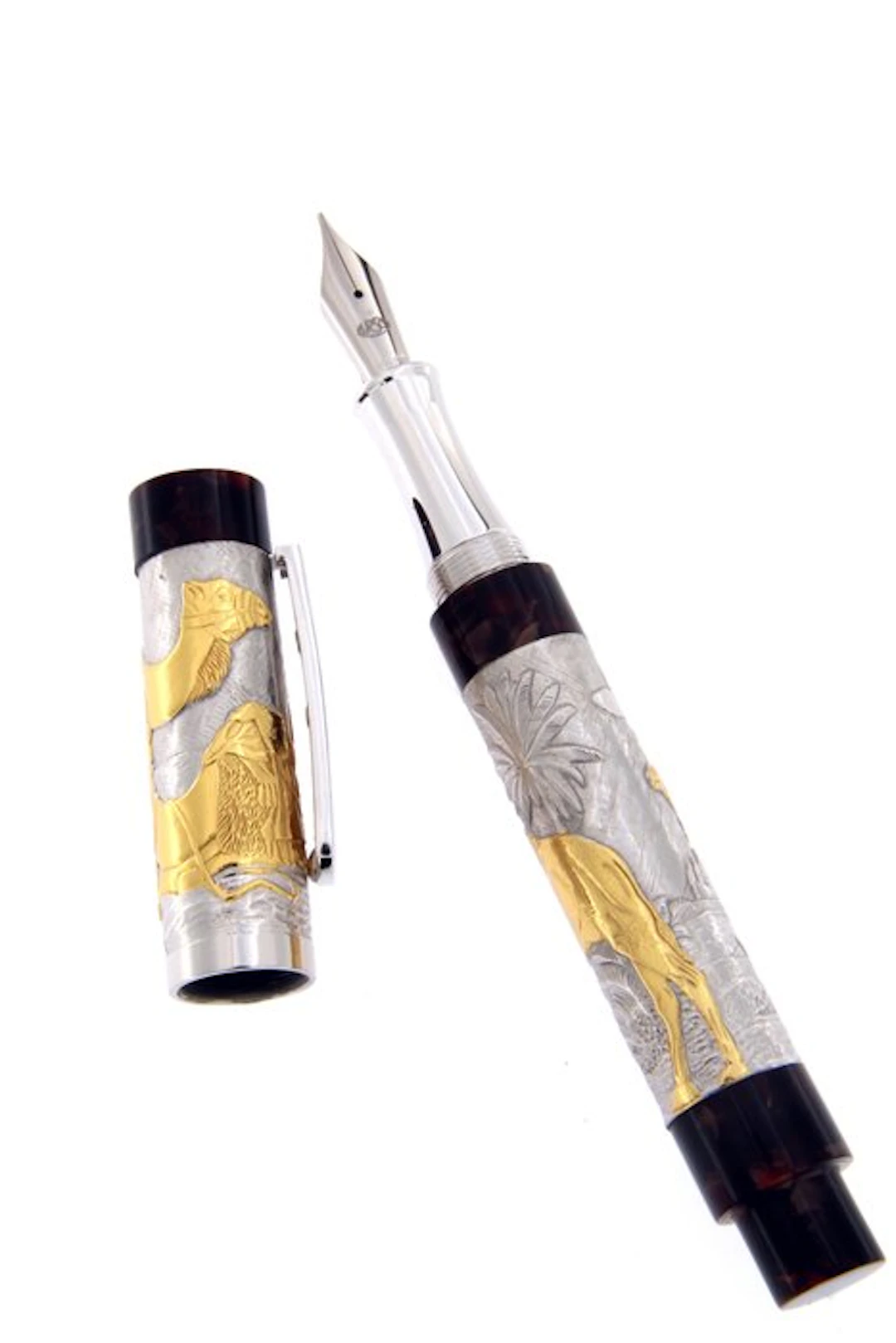 Urso - Fountain pen Camel in sterling silver nib in gold...
