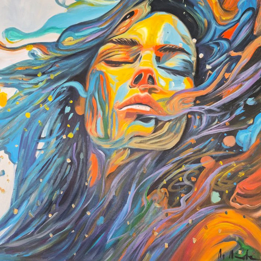 DR HIDE - (100% handpainted !) The Face in Water