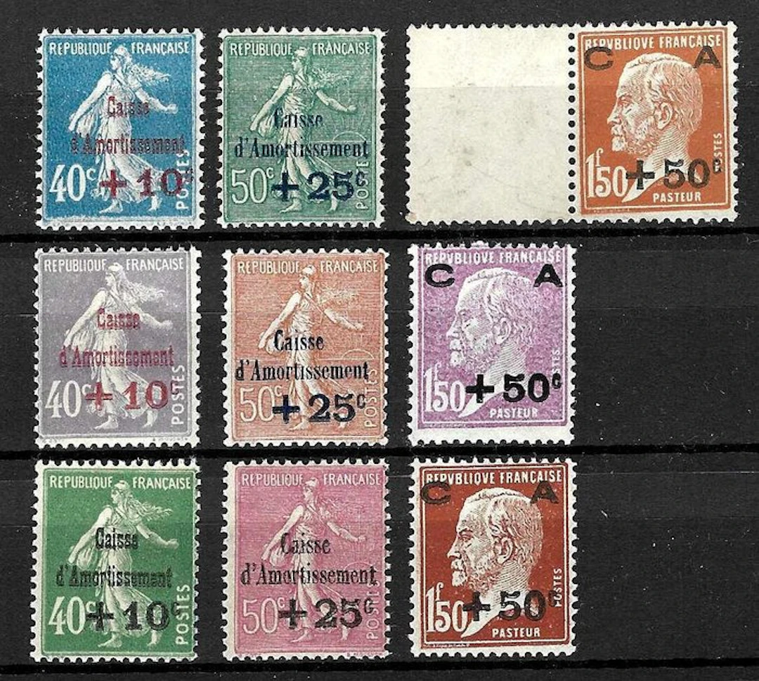 France 1927/1929 - The first three new Amortization Fund...