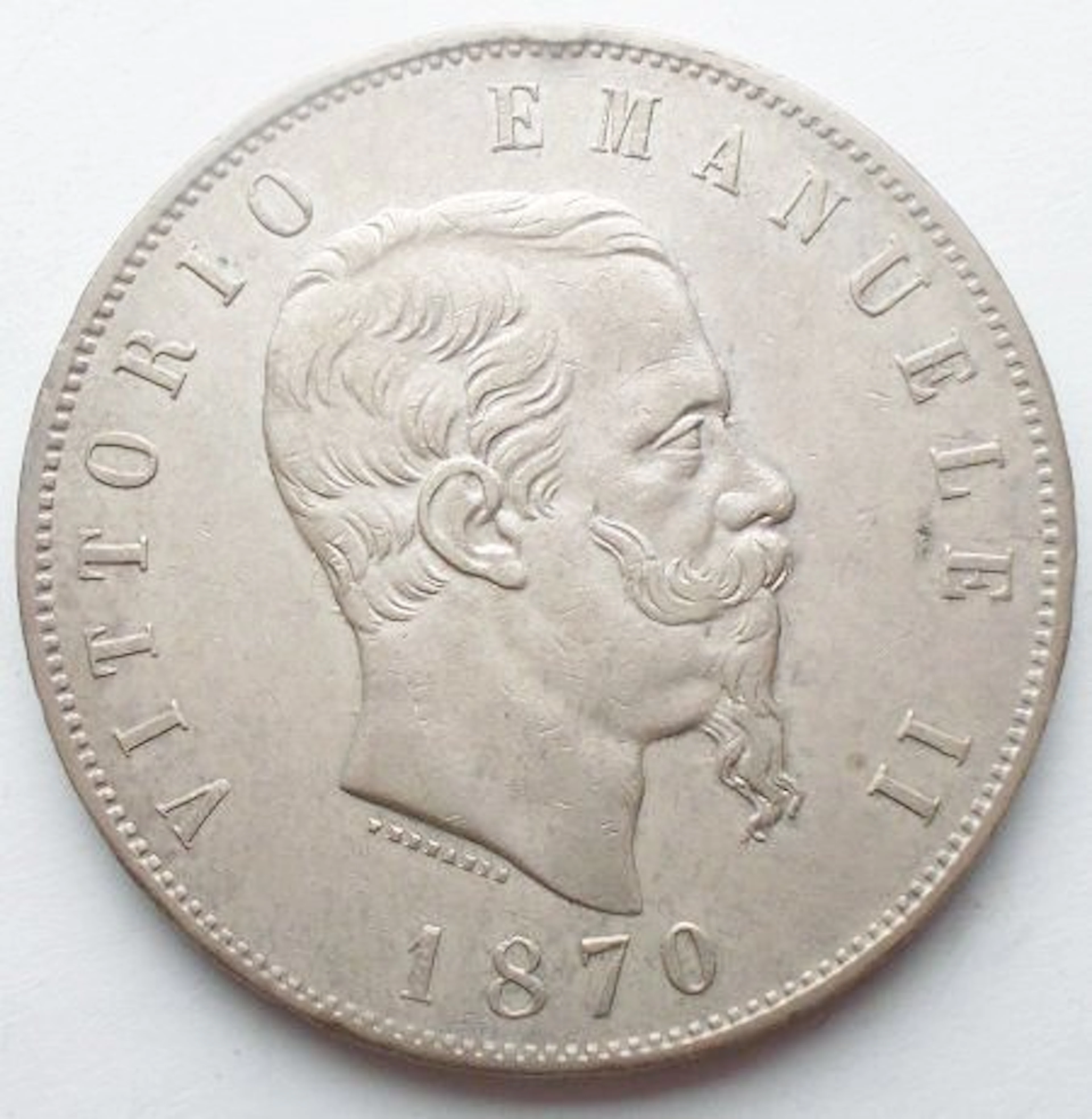 Italy, Kingdom Vittorio Emanuele II. 5 Lire 1870 Milano (No reserve price)