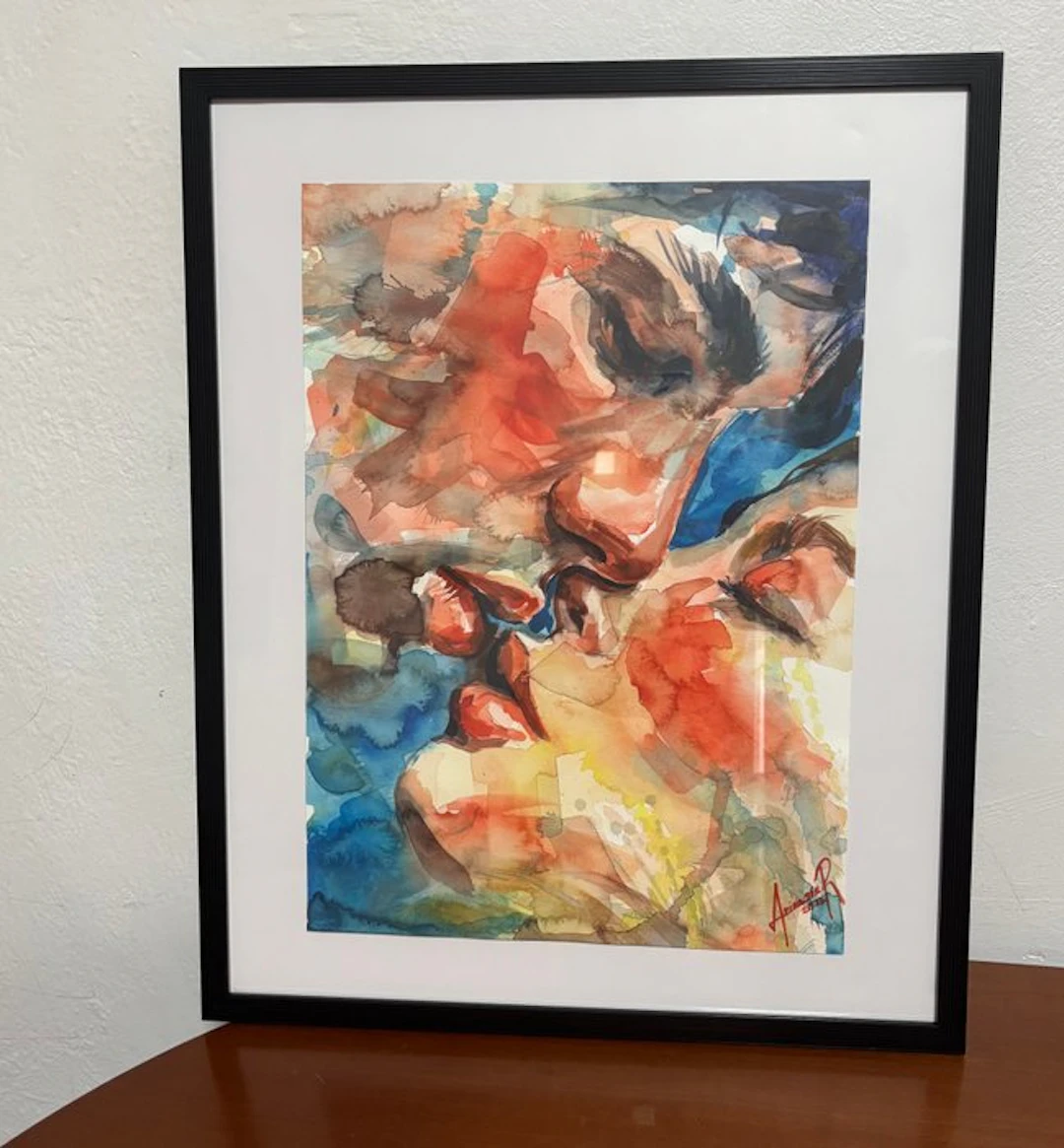 A M Reyes - “Estudio de acuarela” La obra se envía enmarcada