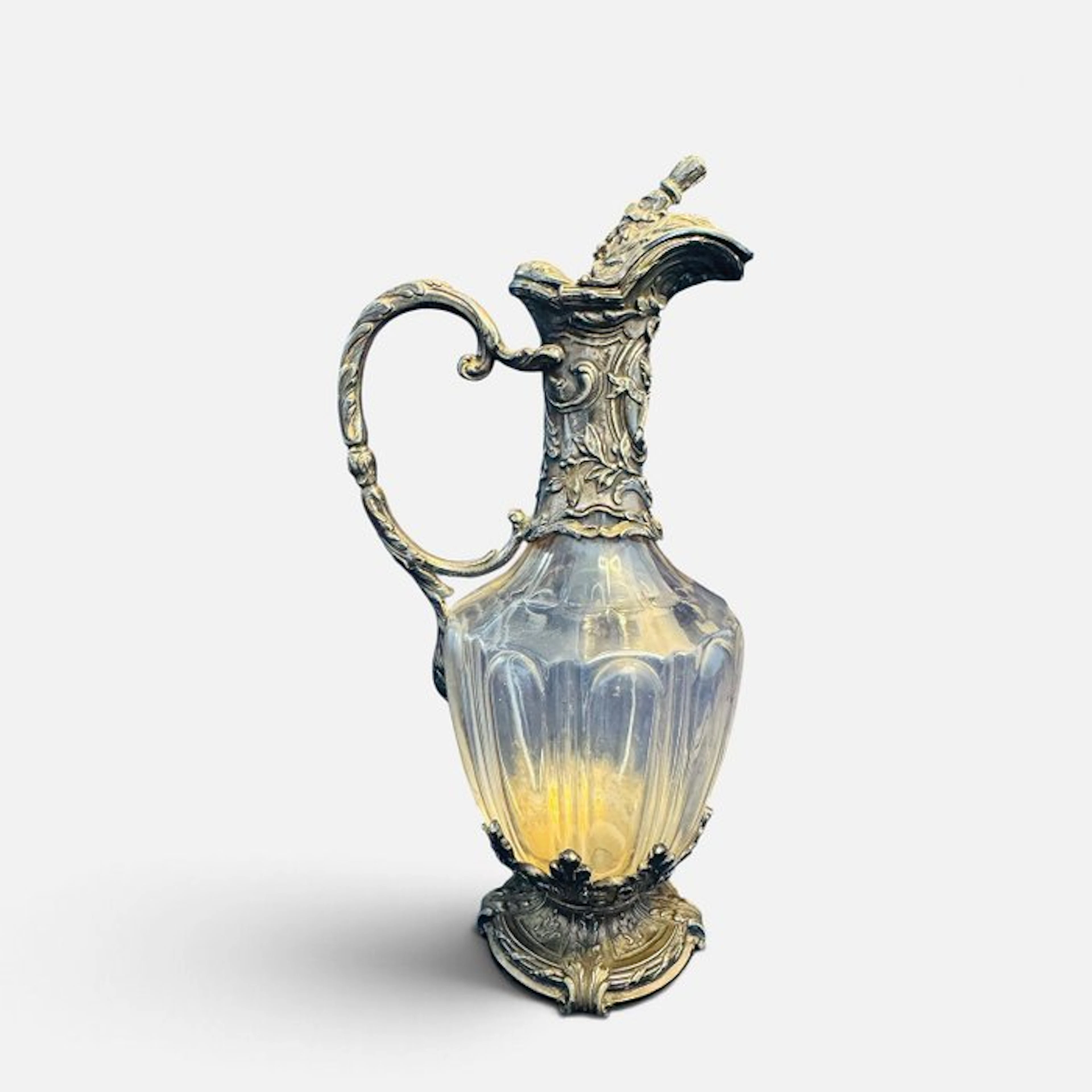 Victor Saglier - Jug - Glass, Silverplated