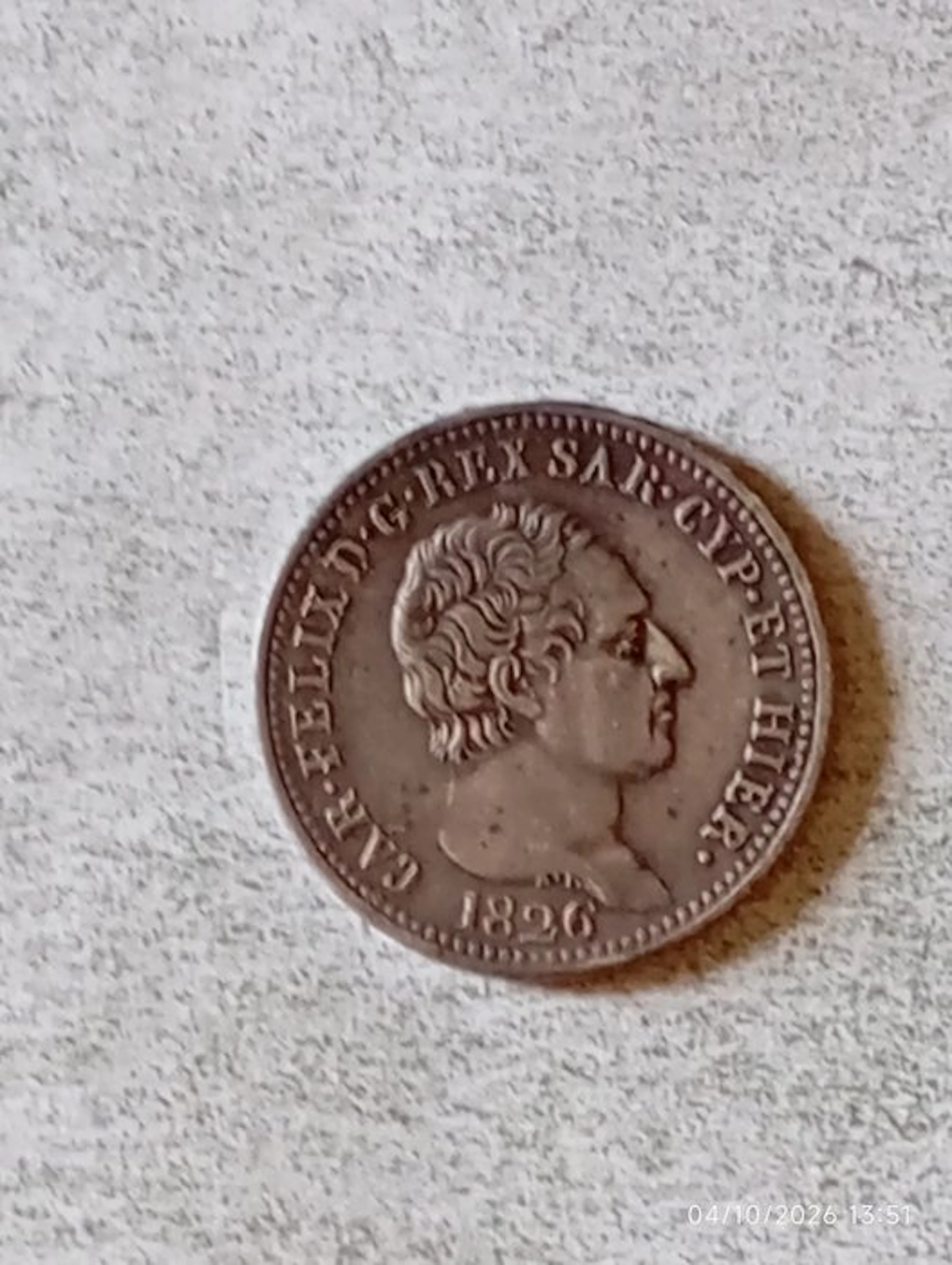 Italy, Kingdom of Sardinia Carlo Felice. 1 Lira 1826 Torino