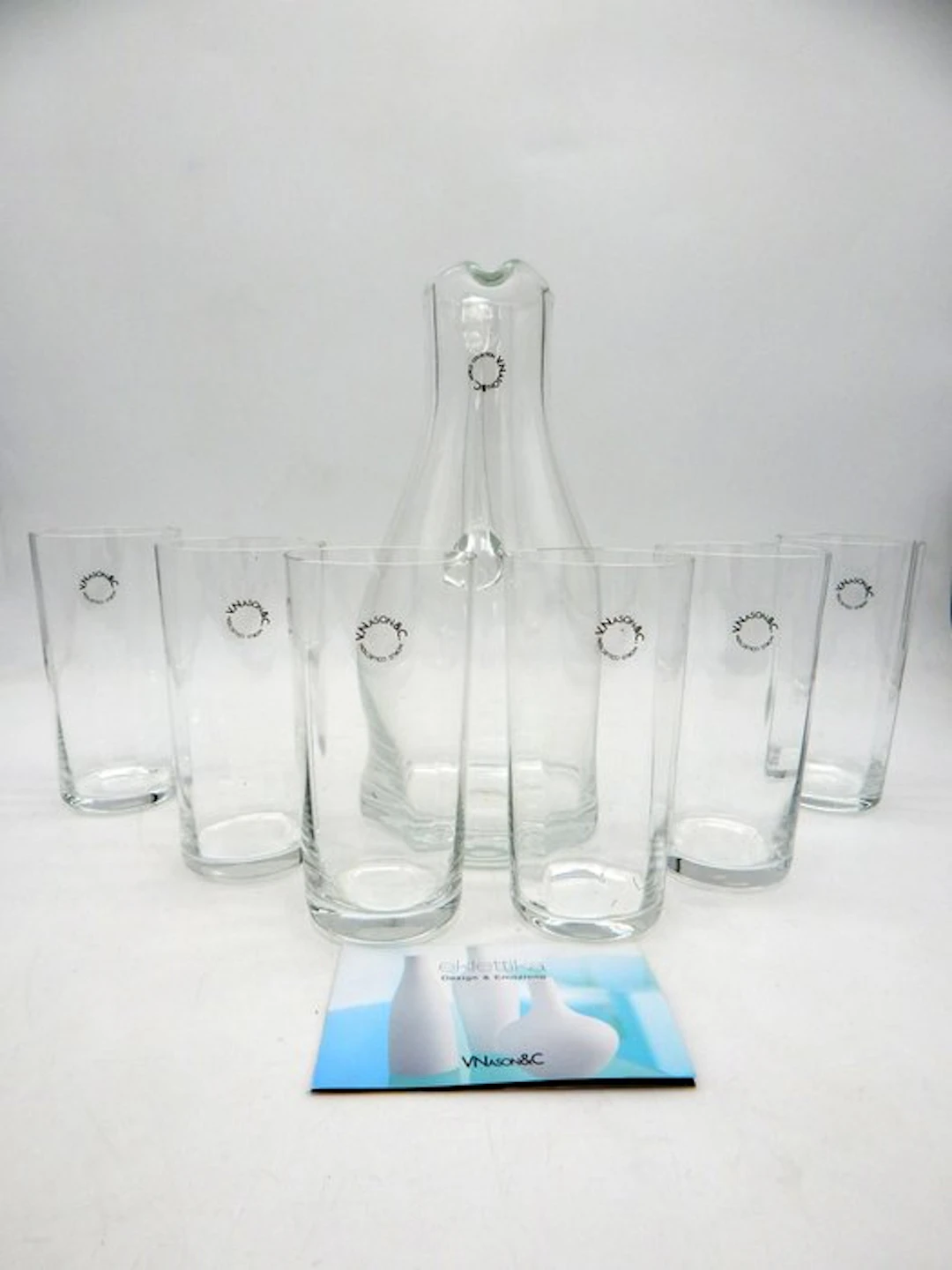V.Nason&Co. - Drinking set - Murano glass - Set of six glasses with a carafe.