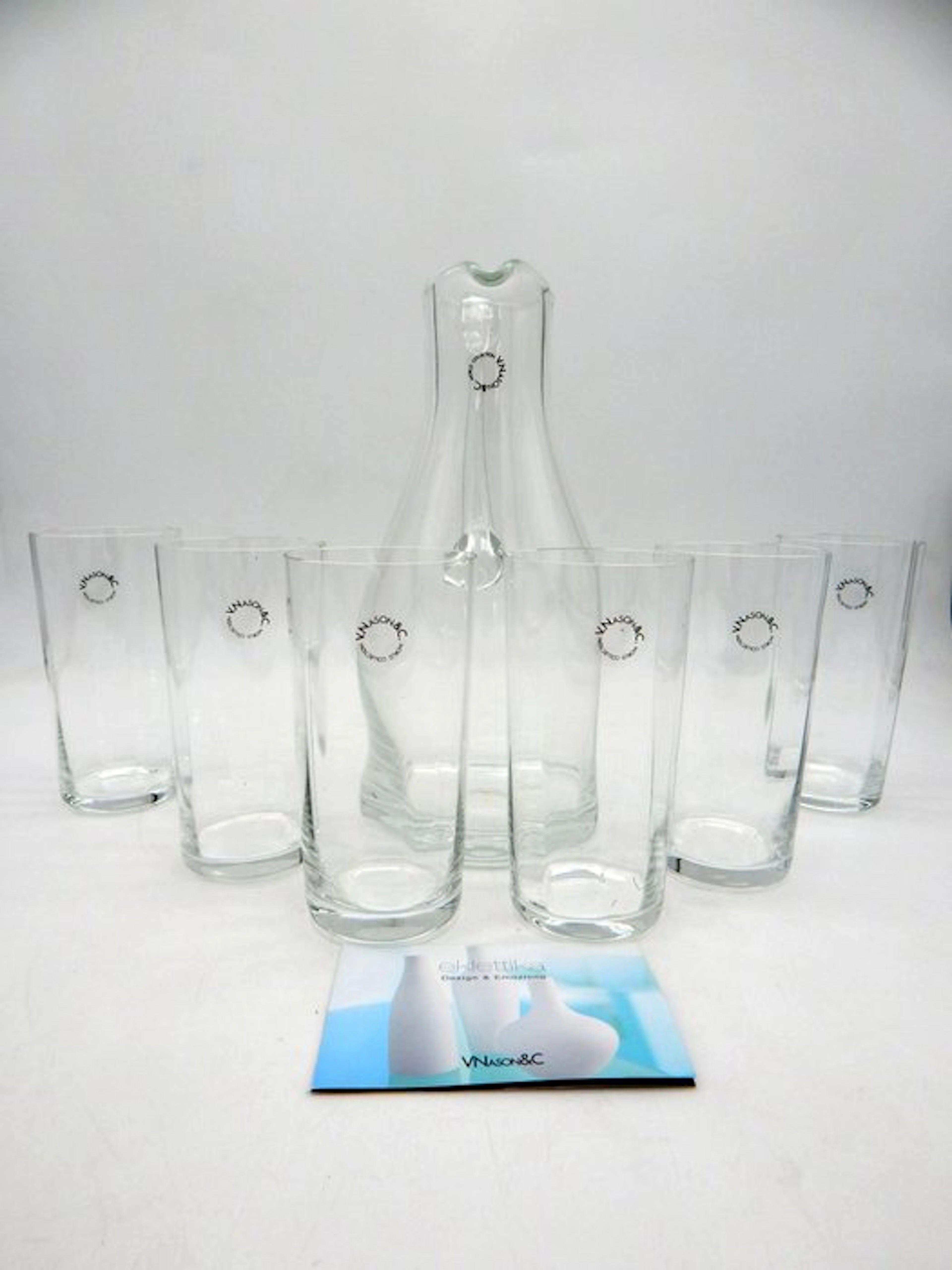 V.Nason&Co. - Drinking set - Murano glass - Set of six glasses with a carafe.