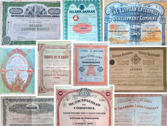 World. 30 decoratieve aandelen uit diverse landen (1870-1960): Argentinie