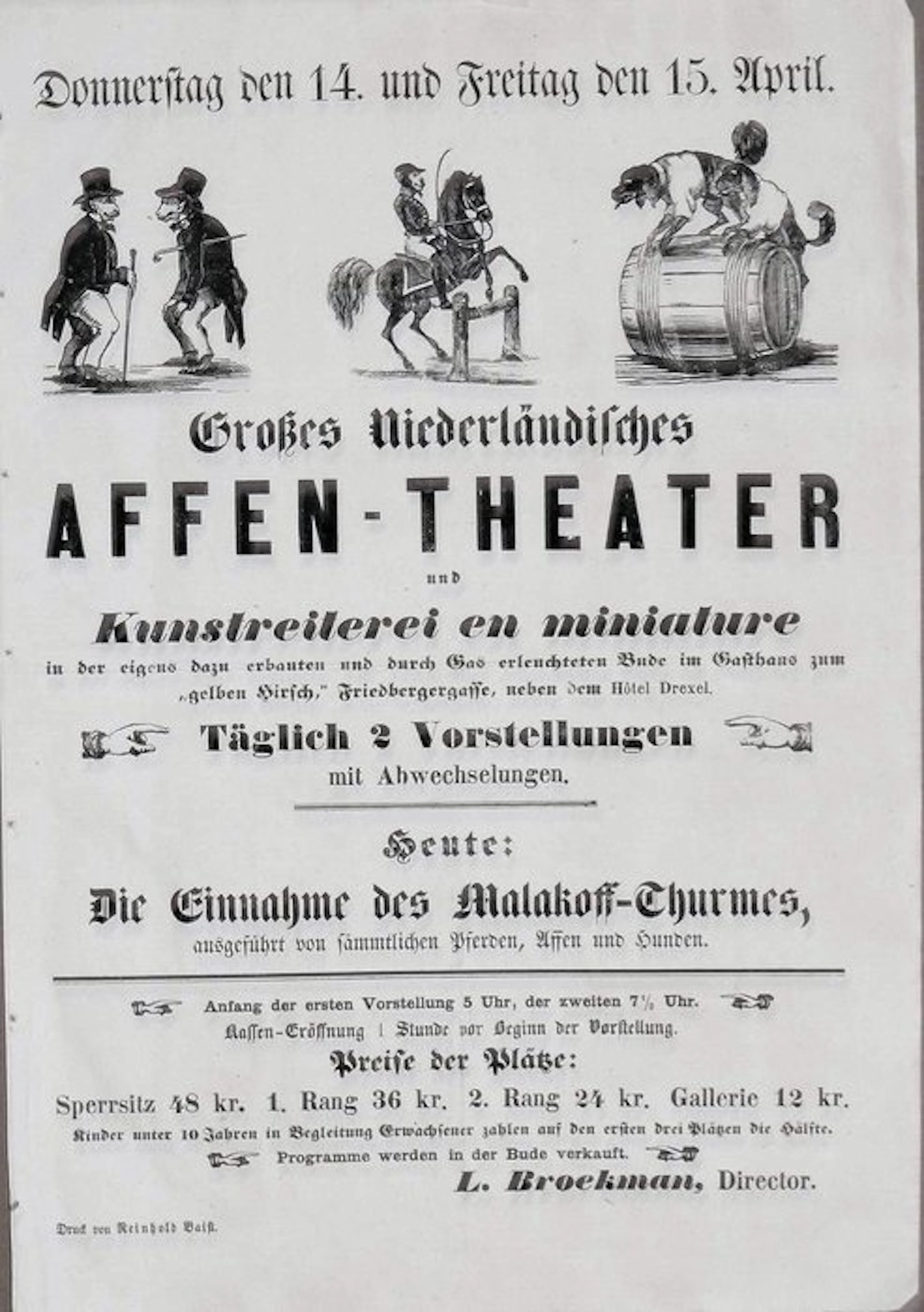 Großes Niederländische Affen-Theater und Kunstreiterei en miniature - 1859