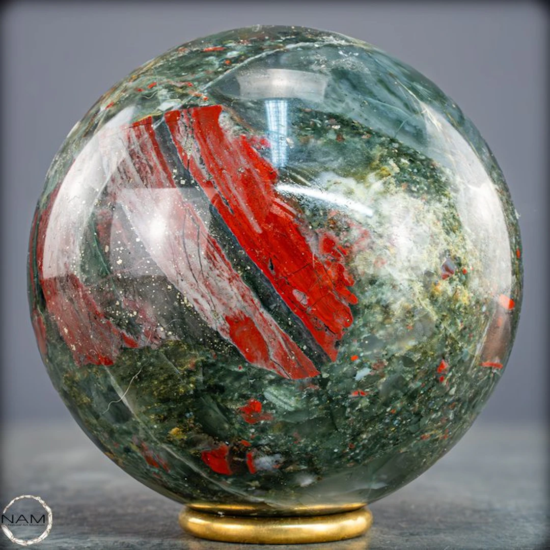 Rare Natural Dragon Blood Jasper Sphere from Africa- 1534.73 g