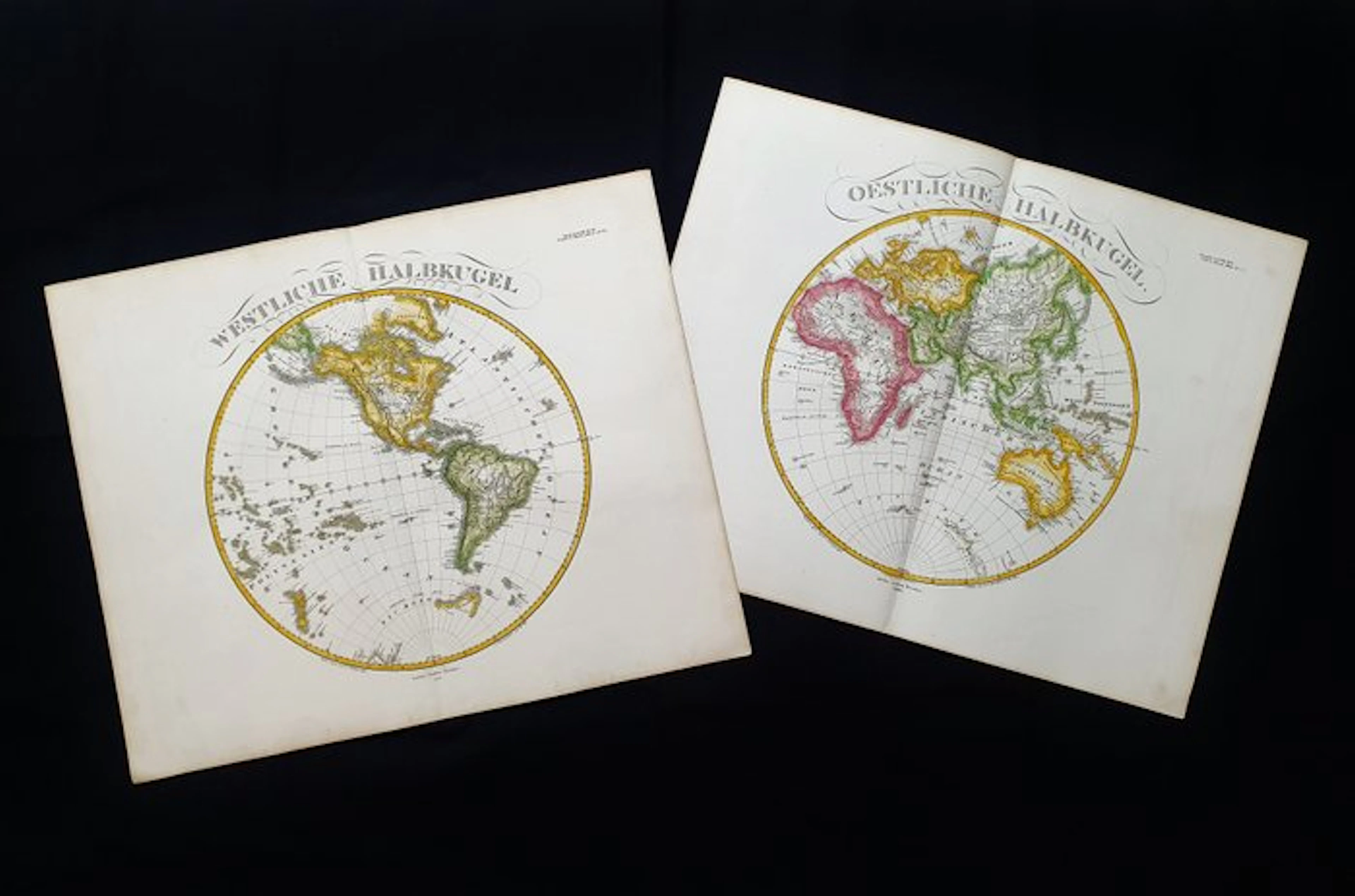 World-Map - [LOT of 2] - Terrestrial Globe / World Map / Planisphere / Globe; A