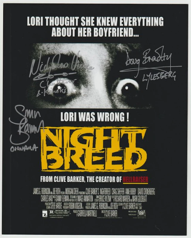 Nightbreed - Clive Barker - Cast signed photo - Doug Bradley (Pinhead)