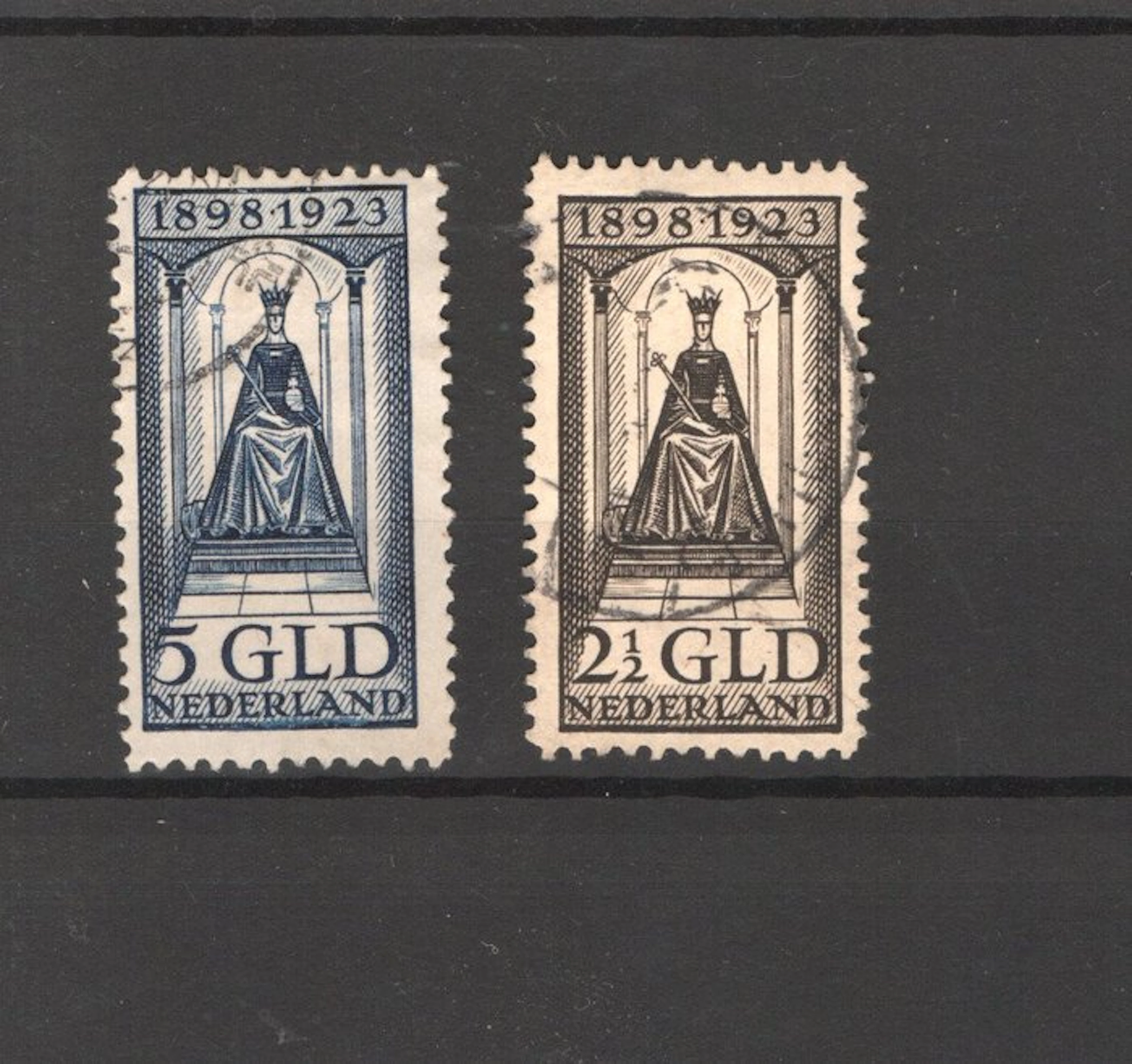 Netherlands 1923 - Jubilee stamps use high denominations. - NVPH 130/131