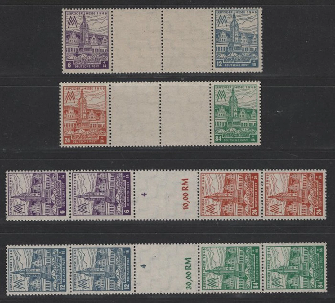 West Saxony 1946 - Complete set of toothed "Messe"...