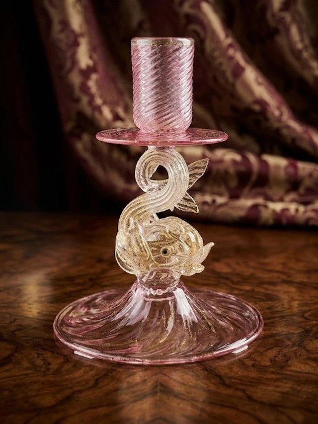 Vetro Veneziano Rosa ed Oro Sommerso 24K - vetrerie...
