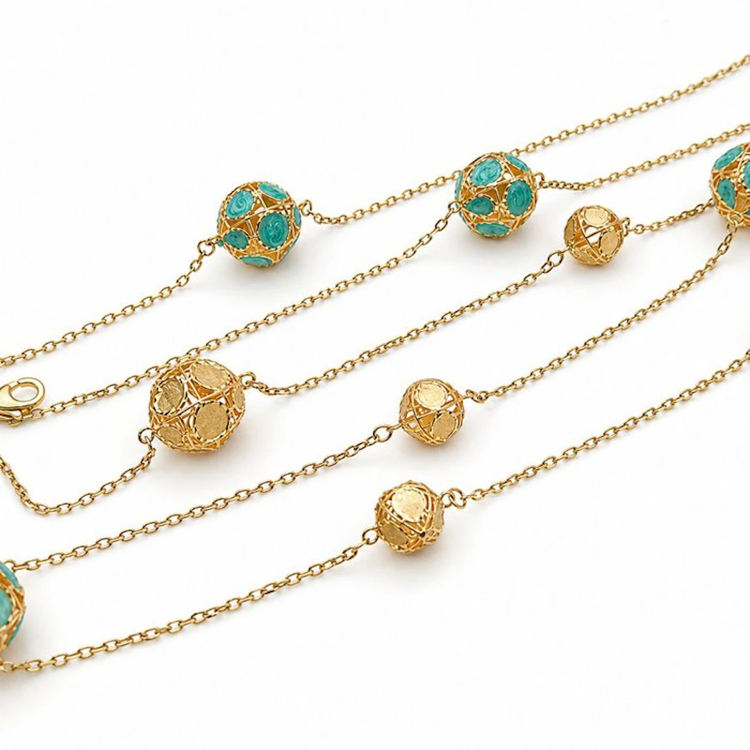 Necklace - 18 kt. Yellow gold - Made in Italy - Handmade