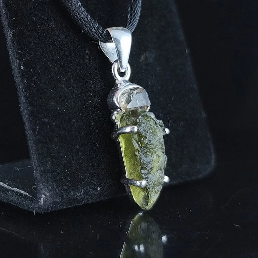 Moldavite and Herkimer Diamond Jewellery- 4.08 g
