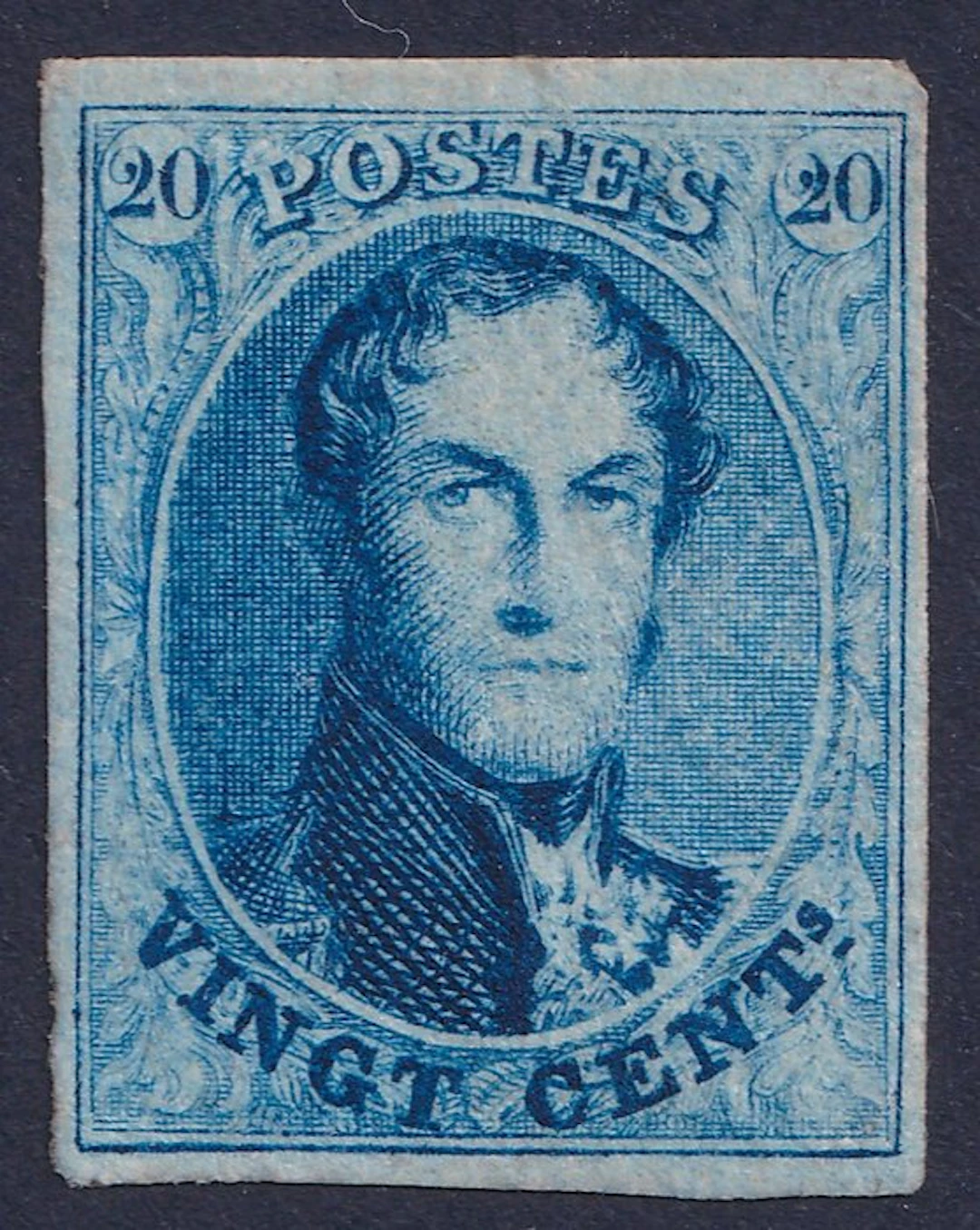 Belgium 1861 - 20c blue