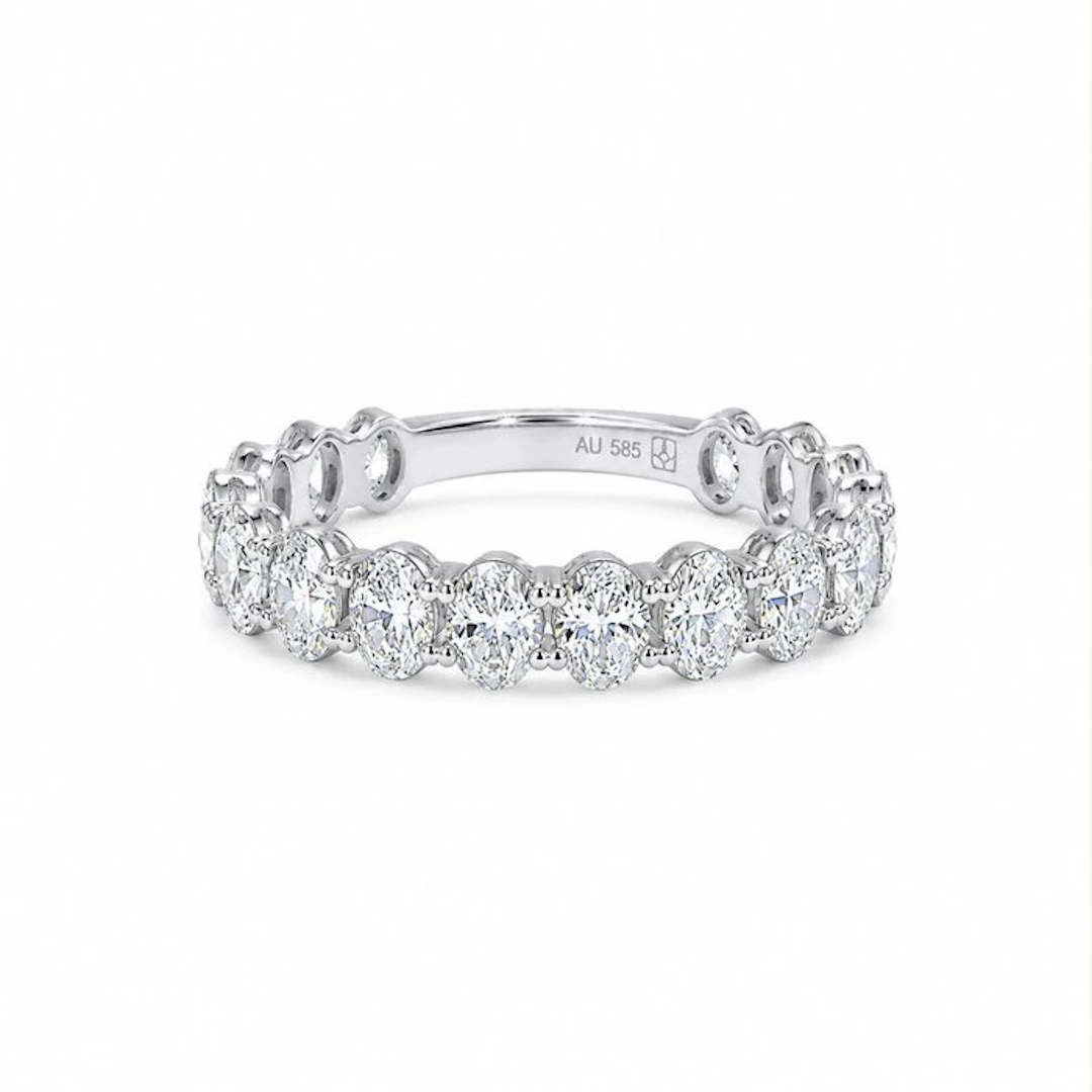 No reserve price - Ring - 14 kt. White gold - 3.10ct. tw. Diamond (Lab-grown)