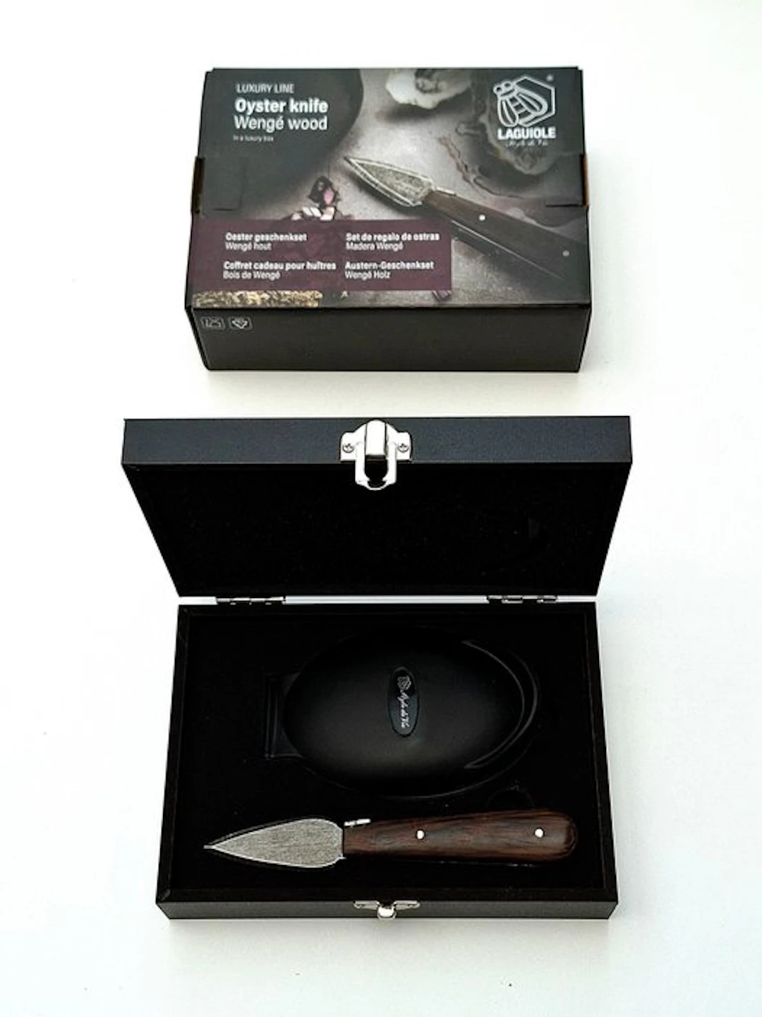 Laguiole - Oyster Knife & Oyster holder - Wengé Black...