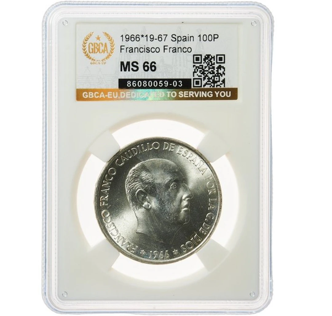 Spain. Francisco Franco. 100 Pesetas 1966*66 GBCA EU - MS66 (No reserve price)