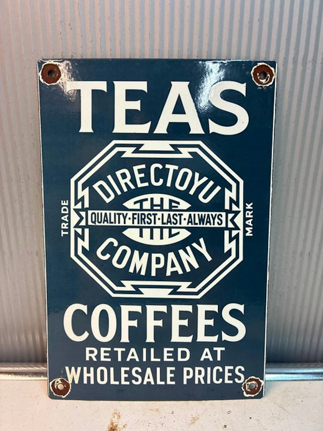 Emaille reclamebord – Teas & Coffees – The Directory...
