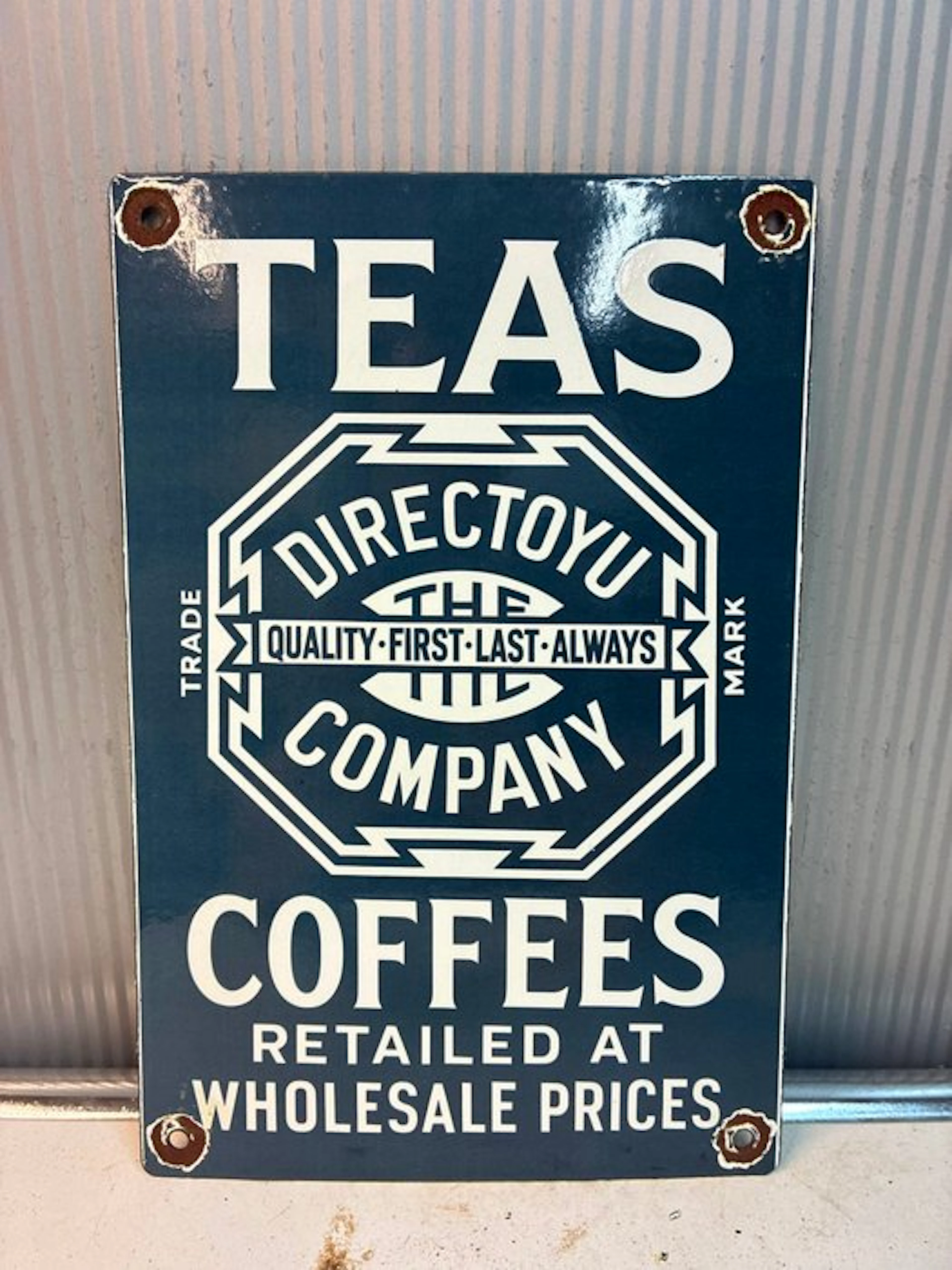 Emaille reclamebord – Teas & Coffees – The Directory...