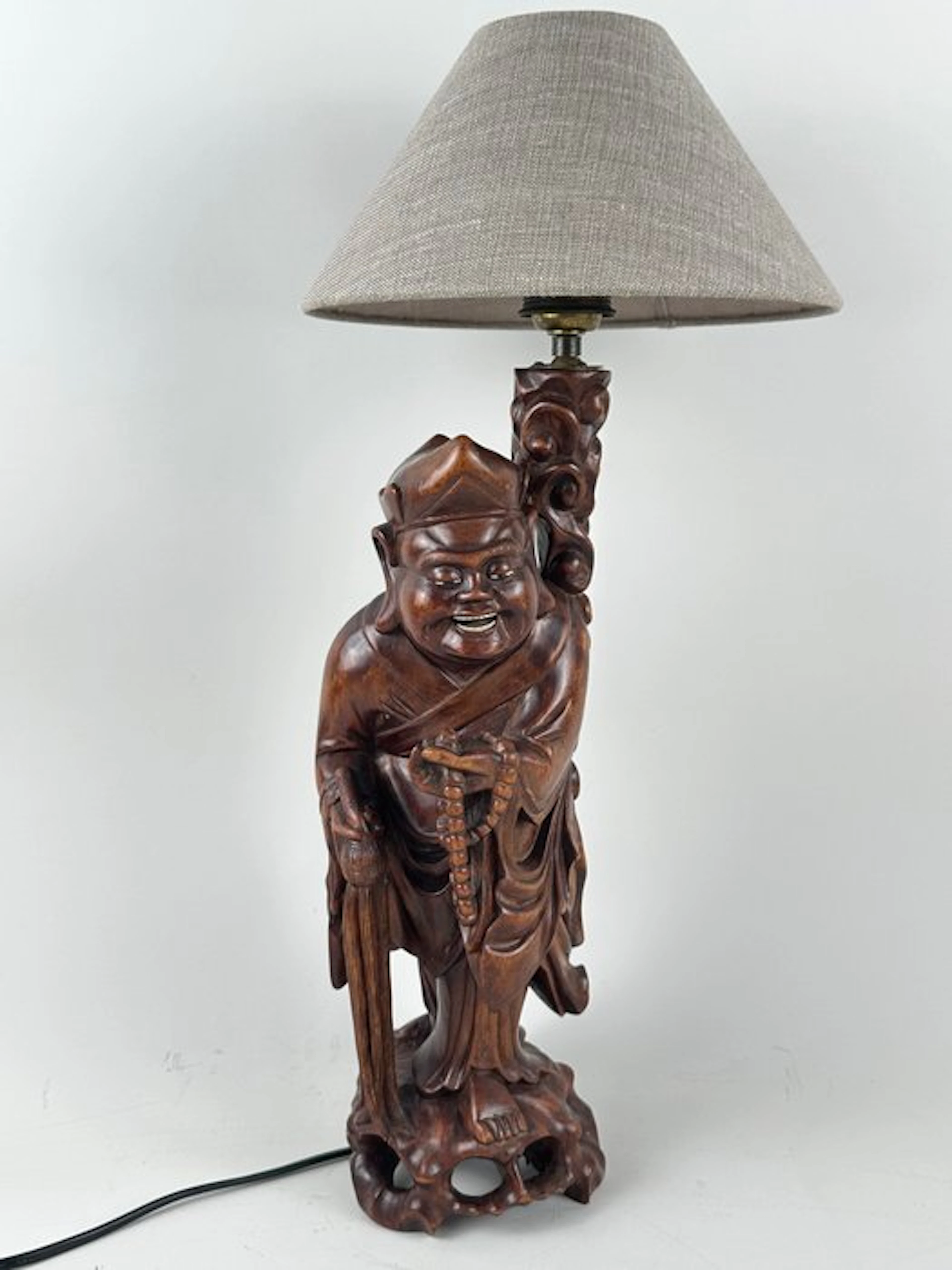 Figurine table lamp - Rosewood - A rosewood table lamp