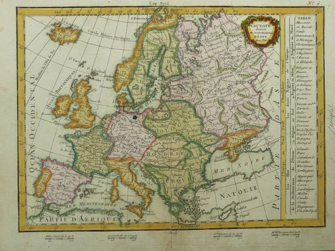 Europe - Iceland / Malta; Jean Lattré - L'Europe (...) - 1781-1800