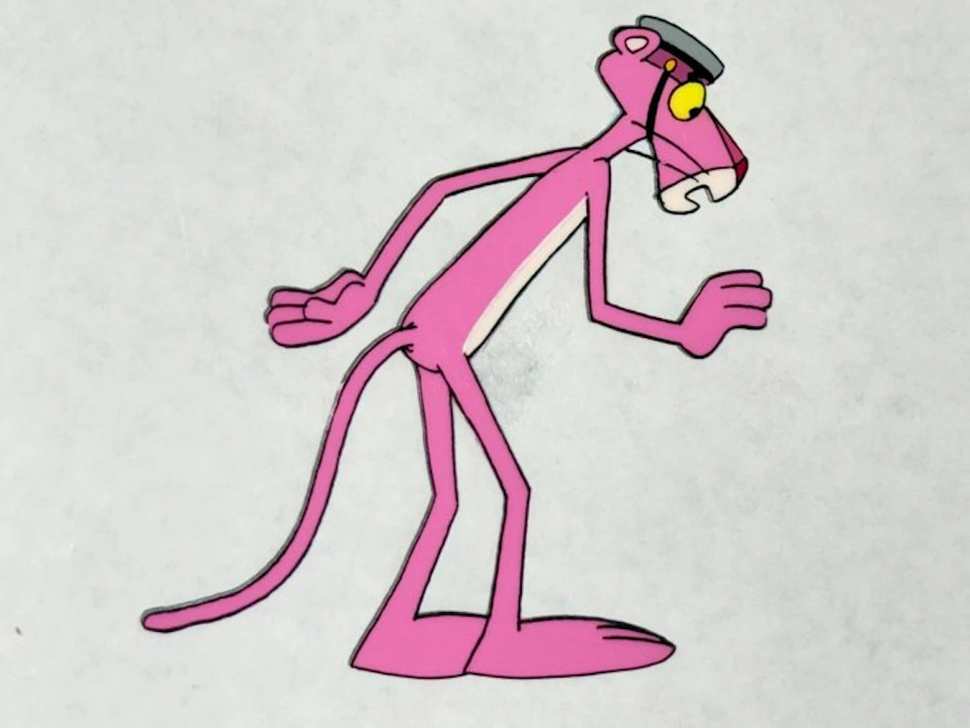 Friz Freleng - Original animation cel and drawing of Pink...
