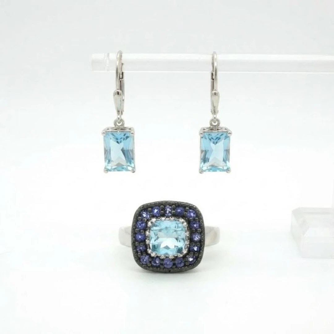 No reserve price - 2 piece jewellery set Silver - 6.33ct