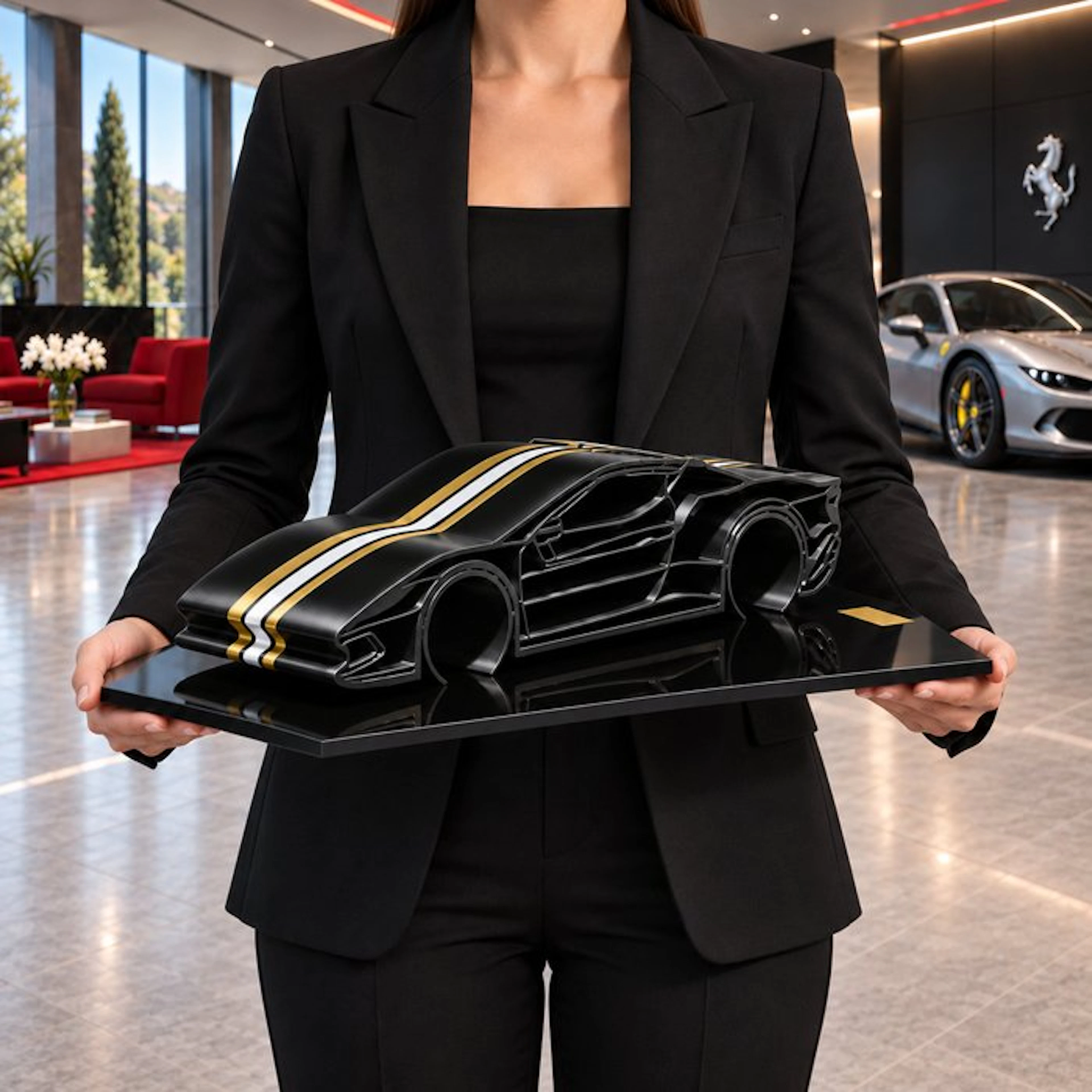 Ferrari 296 GTB " Black & Gold Edition - 1/12 Scale - XXL...