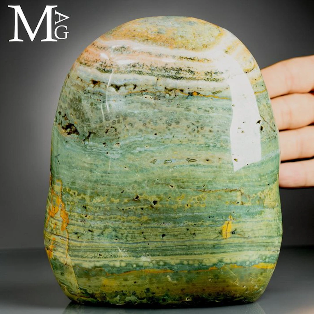 Free Form Ocean Jasper with Earthy Green Tones - Natural...