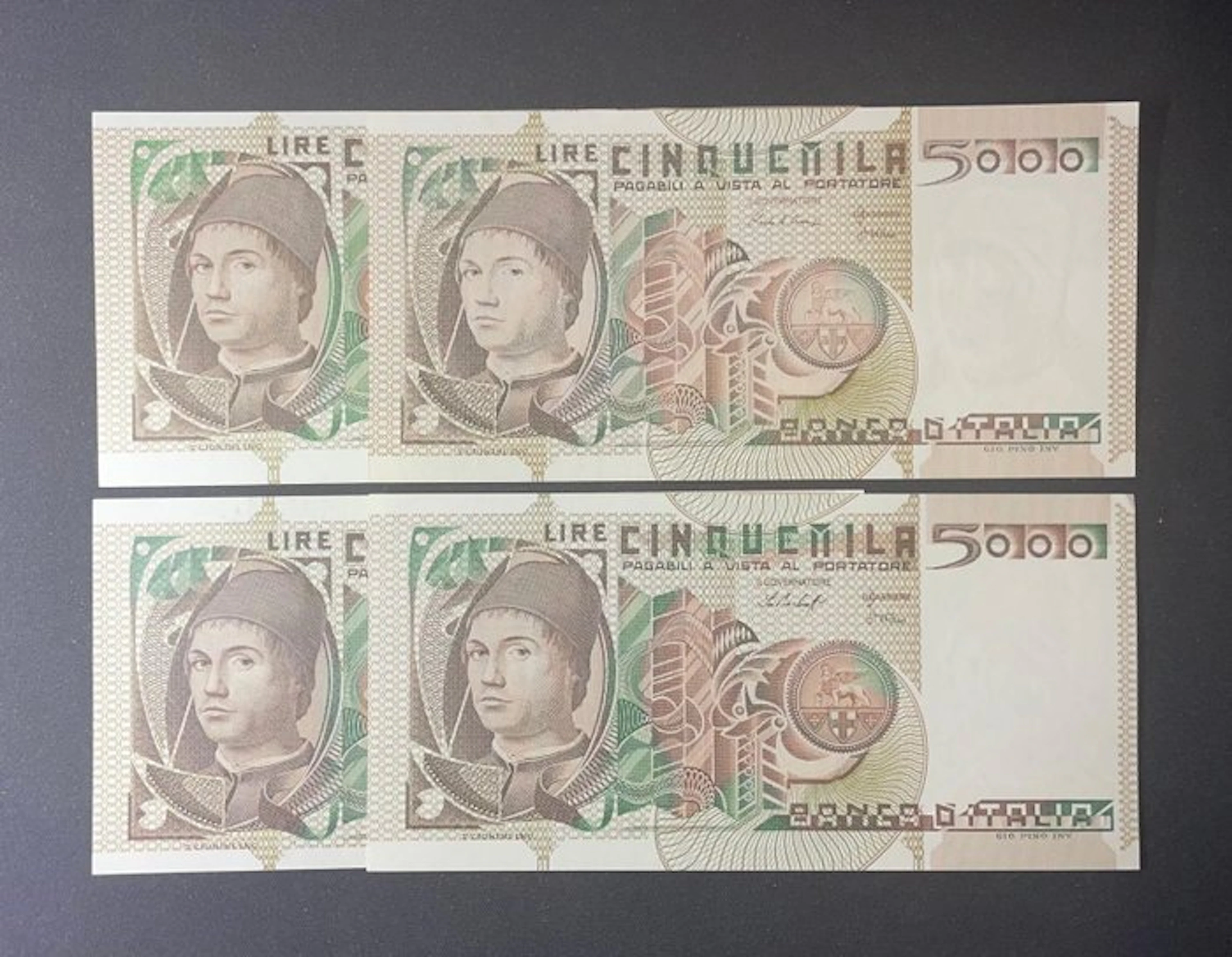 Italy. - 4 x 5.000 Lire 1979-1983 - tutti i decreti - Gigante BI 68A