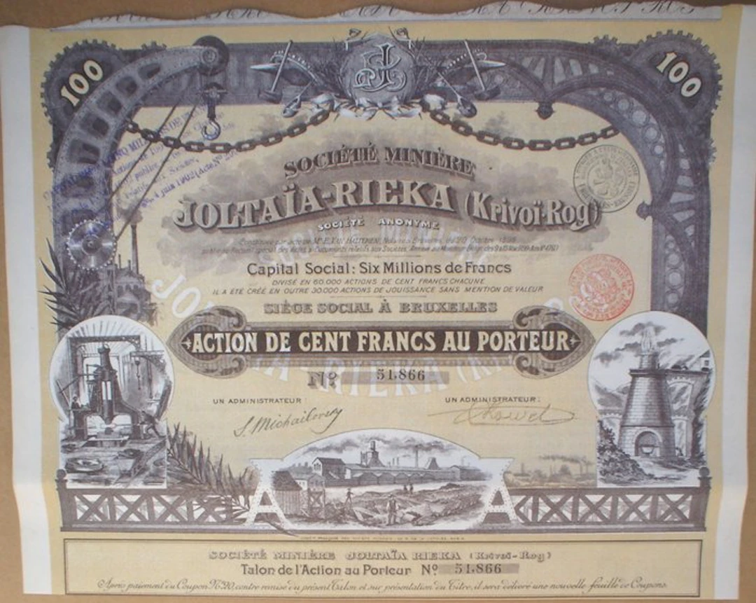 Ukraine. Societe Miniere Joltaia - Rieka ( Krivoi Rog ), 1899 (No