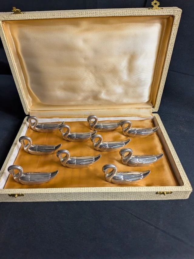 Knife rest (10) - Cygne - Silverplated